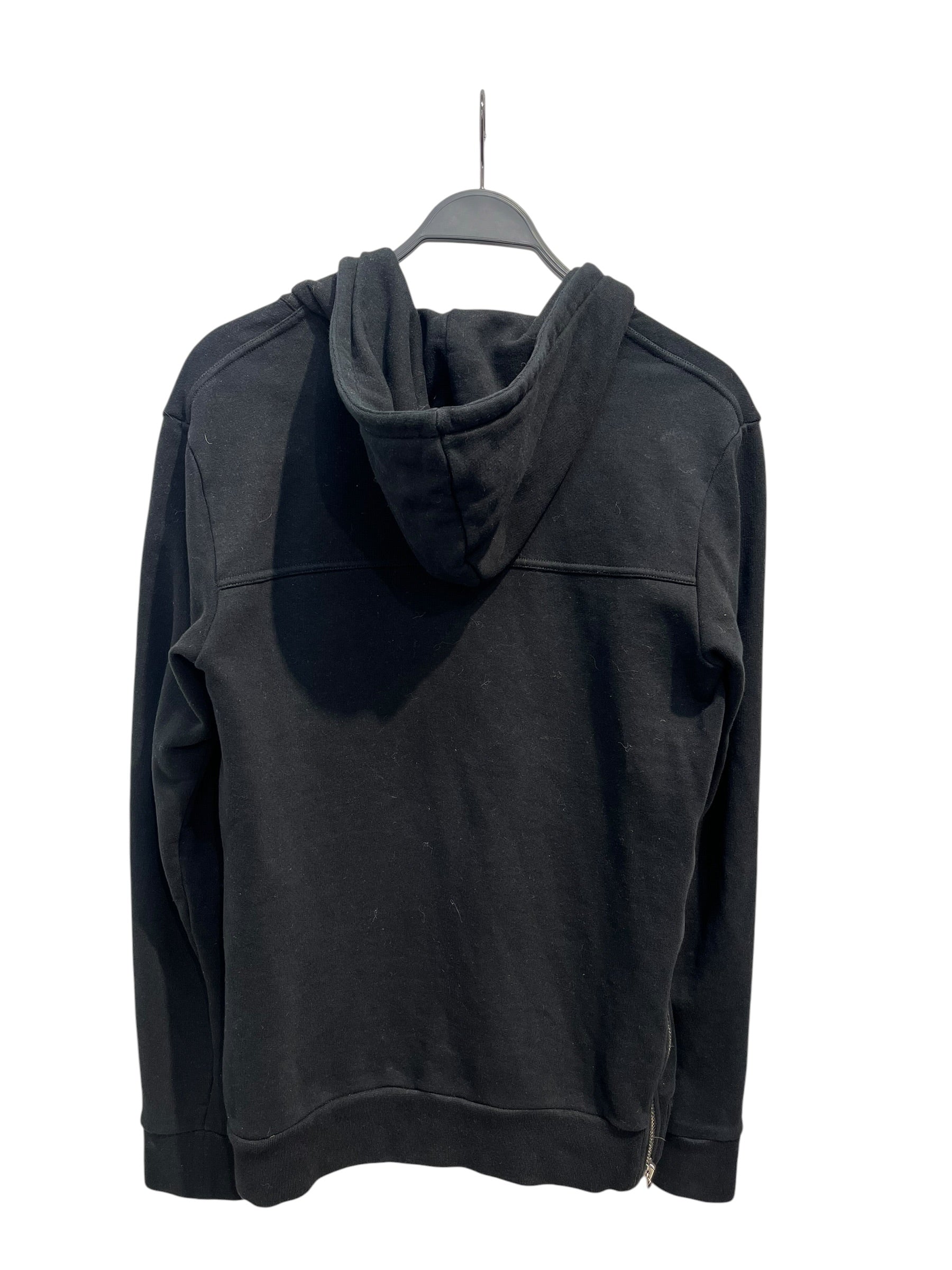 BALMAIN/Zip Up Hoodie/S/Cotton/BLK/ZIPS UP THE SIDES view 2