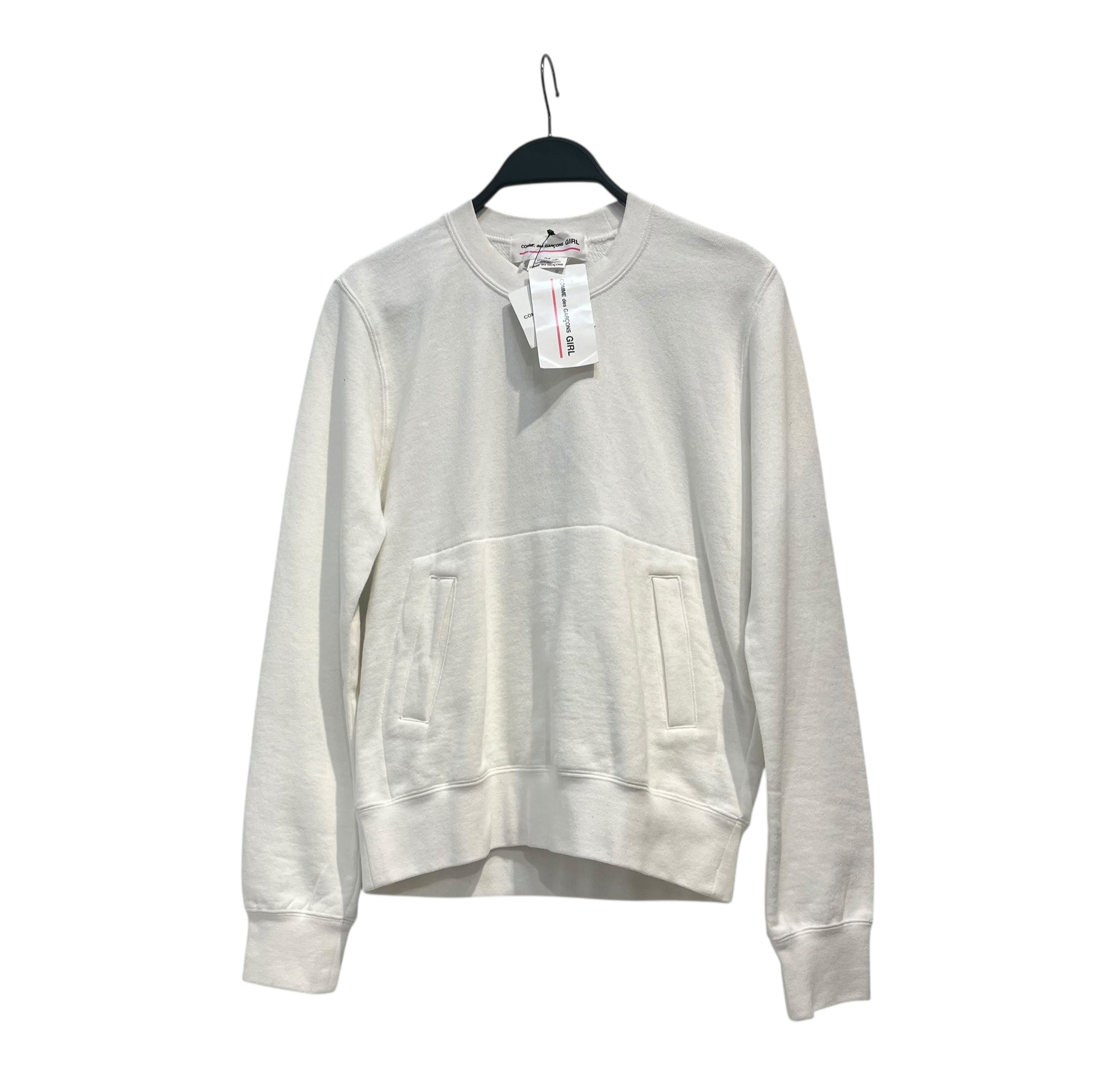 COMME des GARCONS GIRL/Sweatshirt/M/Cotton/WHT/HEAR ON BACK CUT OUT view 1