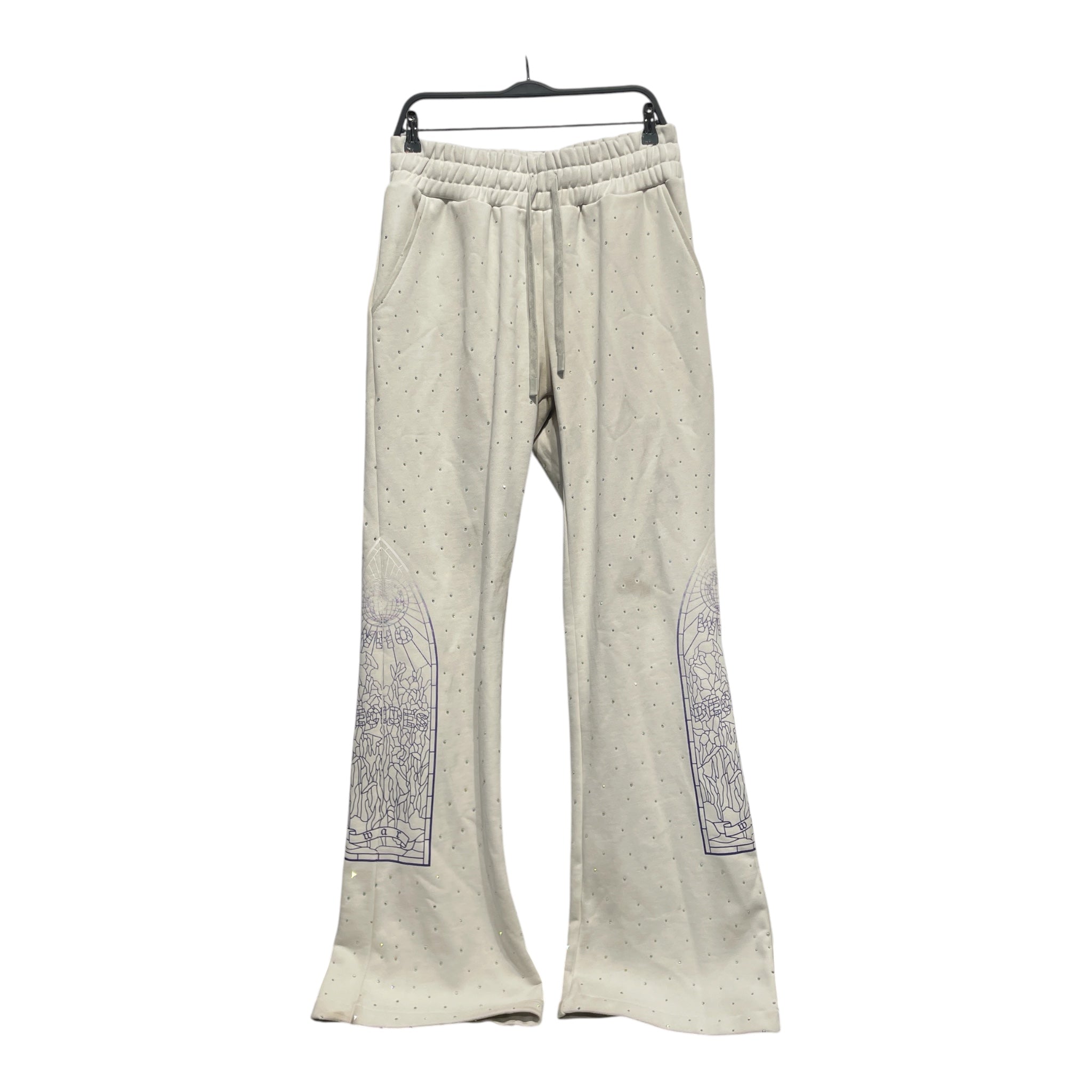 WHO DECIDES WAR/Straight Pants/30/Cotton/WHT/Low-rise/Glitter/ view 1