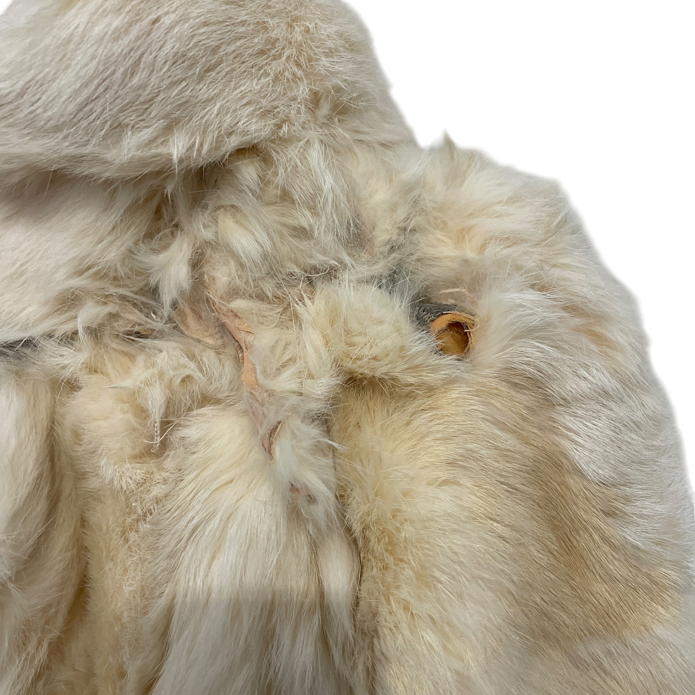 Vintage/Coat/Fur/IVR/Rabbit Fur Coat, Leather Belt view 4