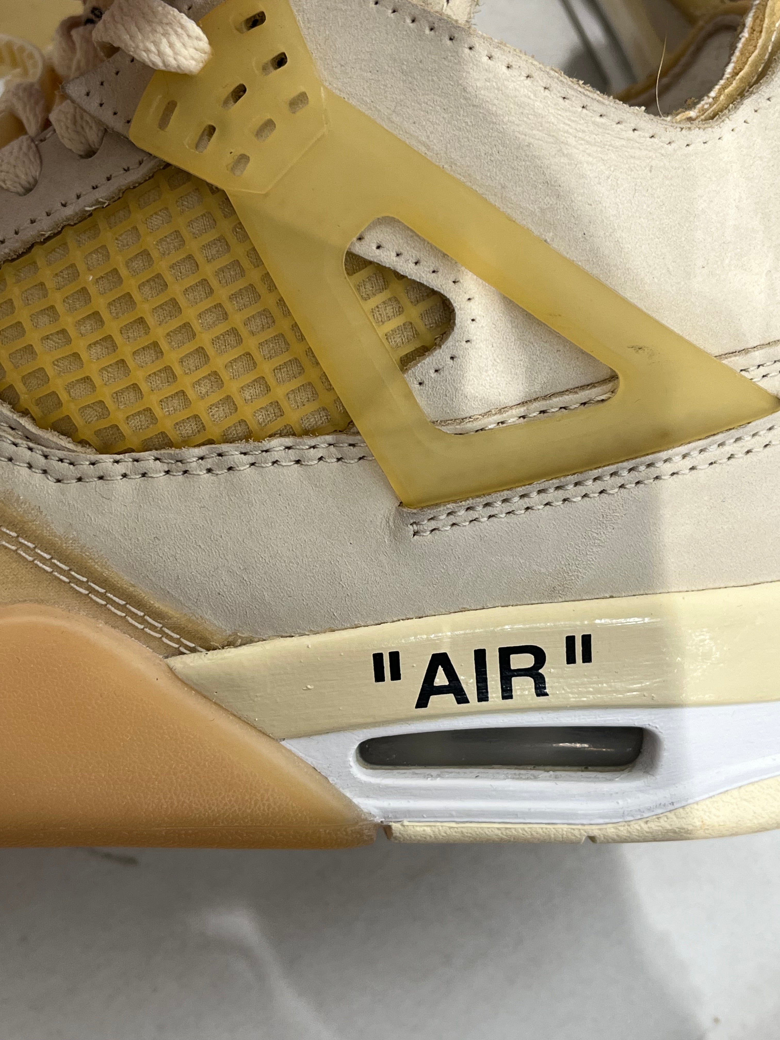 OFF-WHITE/Low-Sneakers/US 9/Cotton/CRM/AIR JORDAN 4 OFF WHITE SAIL view 9