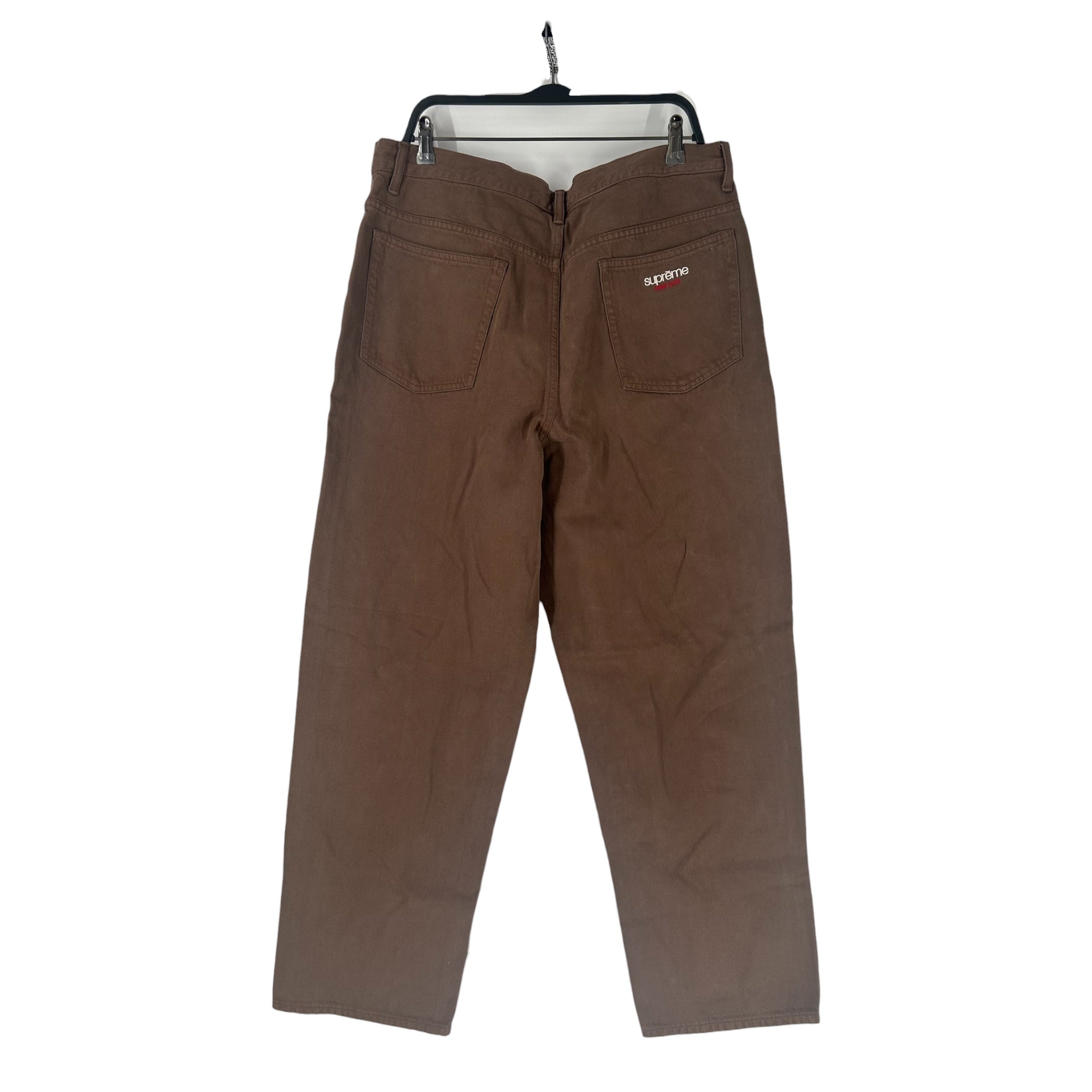 Supreme/Straight Pants/34/Denim/BRW/WHT RED LOGO BCK PKT view 2