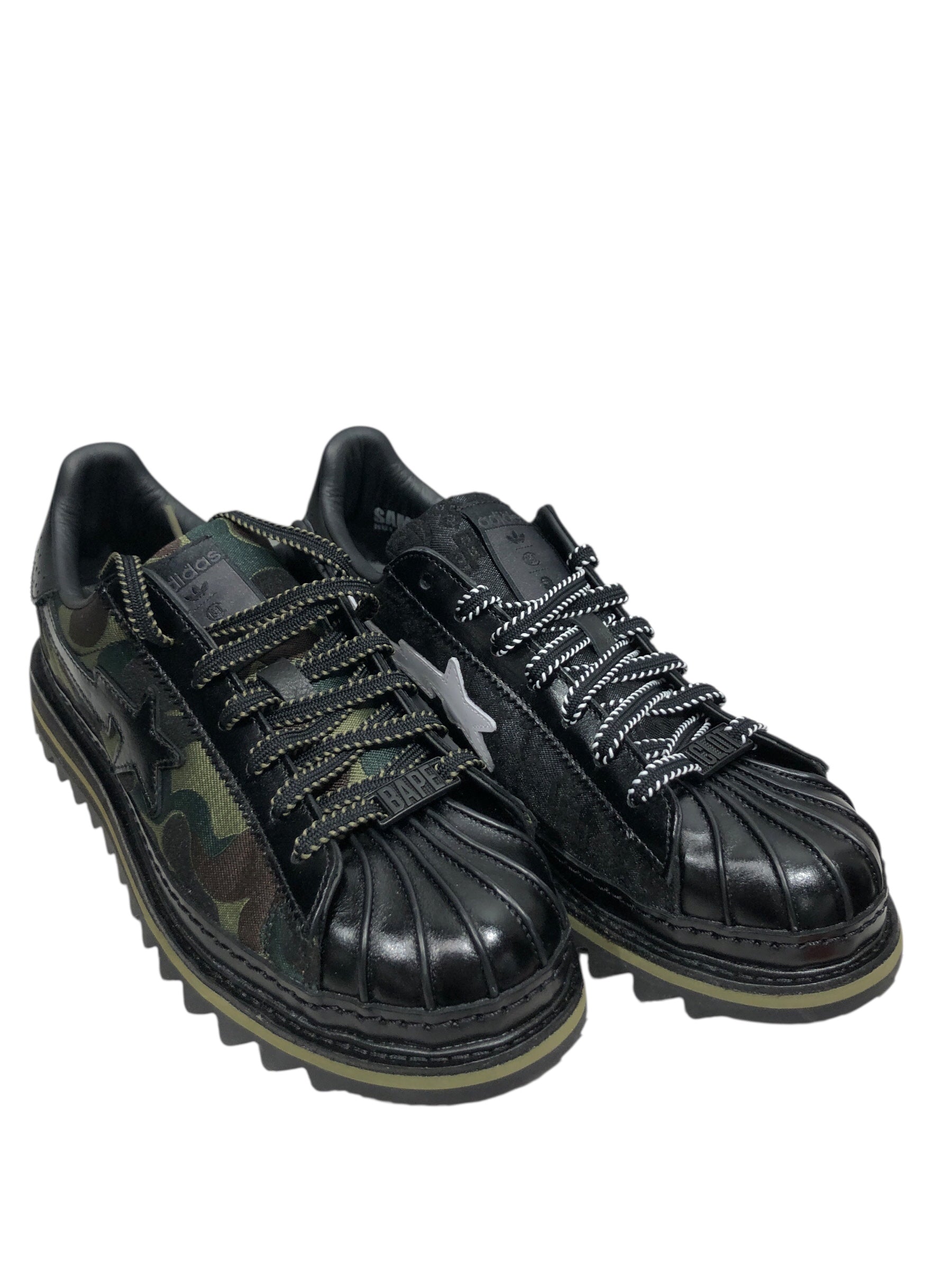 CLOT/adidas/A BATHING APE/Low-Sneakers/US 9/Camouflage/BLK/FRIENDS AND FAMILY CAMO view 1