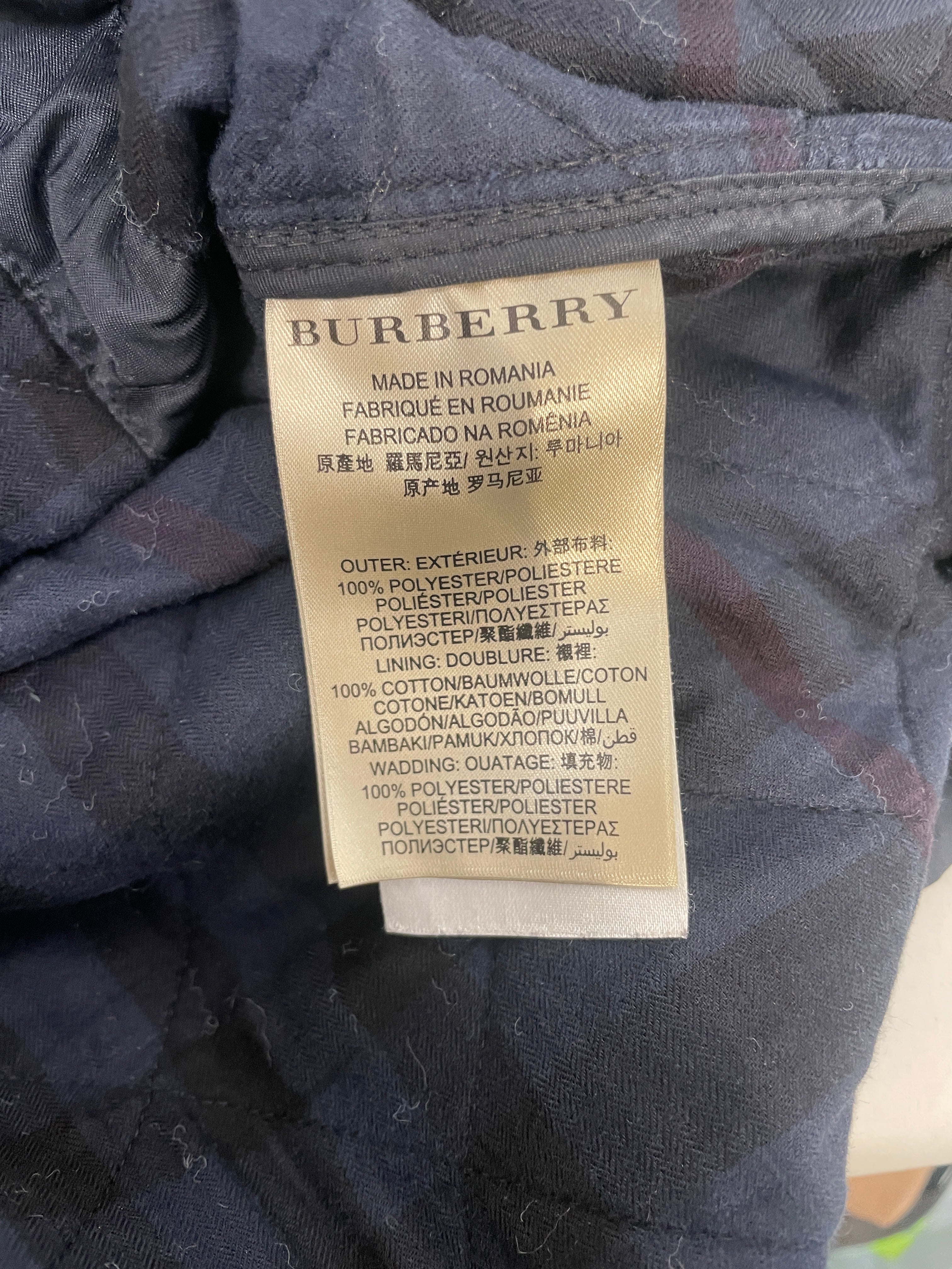 BURBERRY BRIT/Quilted Jkt/L/Cotton/NVY/diamond quilt hooded view 5