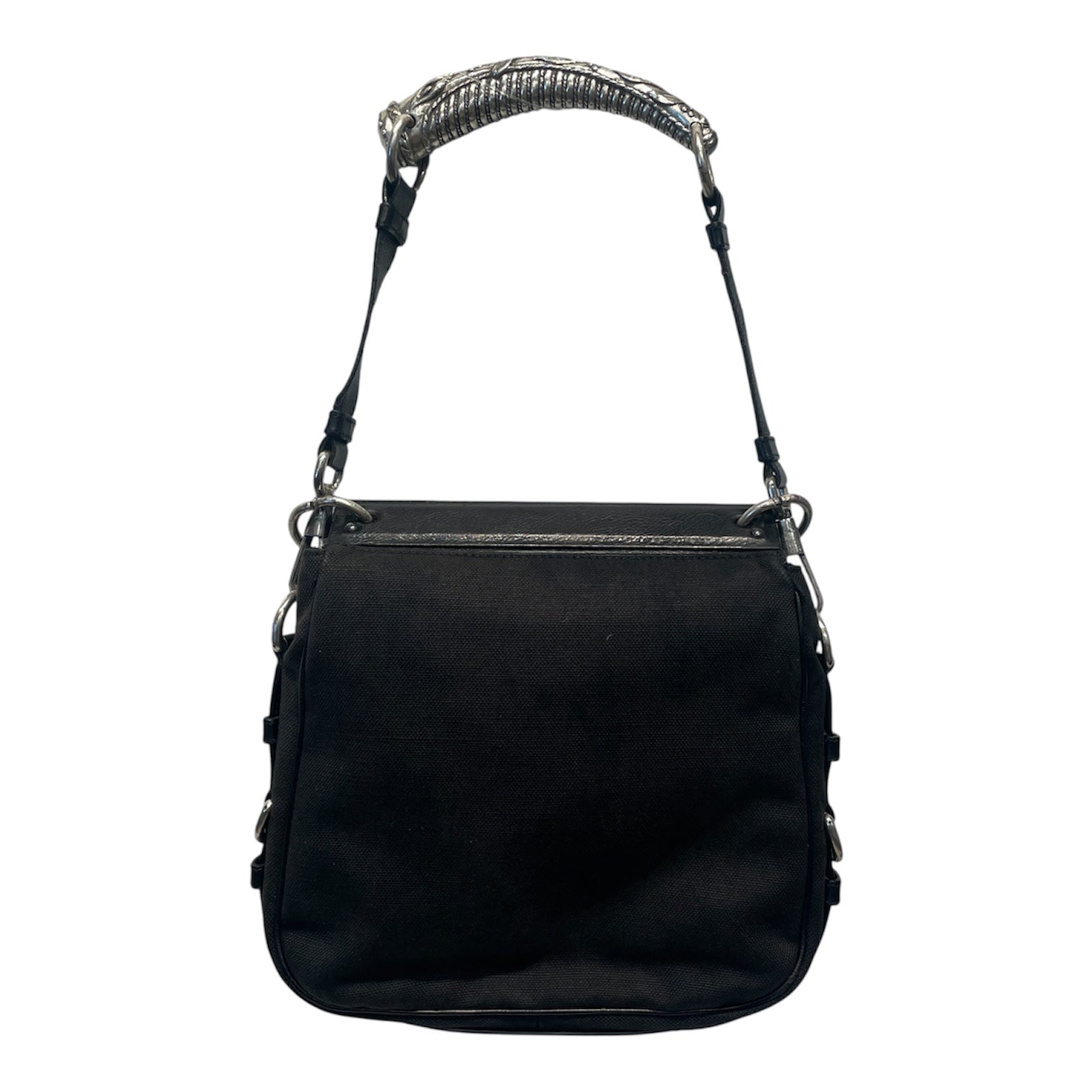 YVES SAINT LAURENT rive gauche/Hand Bag/Cotton/BLK/TOM FORD 2002 MOMBASA view 2