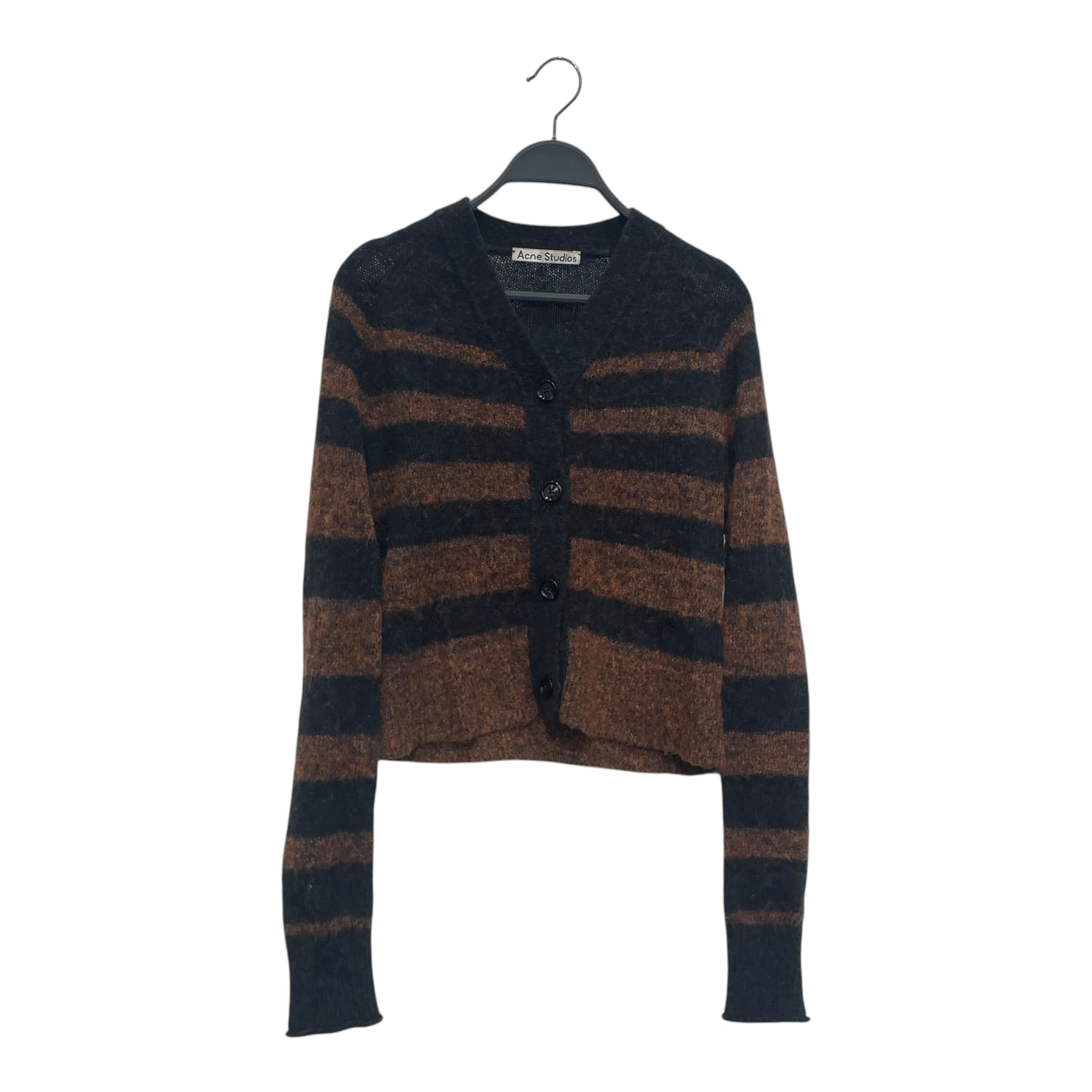 Acne Studios/Cardigan/S/Stripe/Mohair/BLK/orange cropped view 1