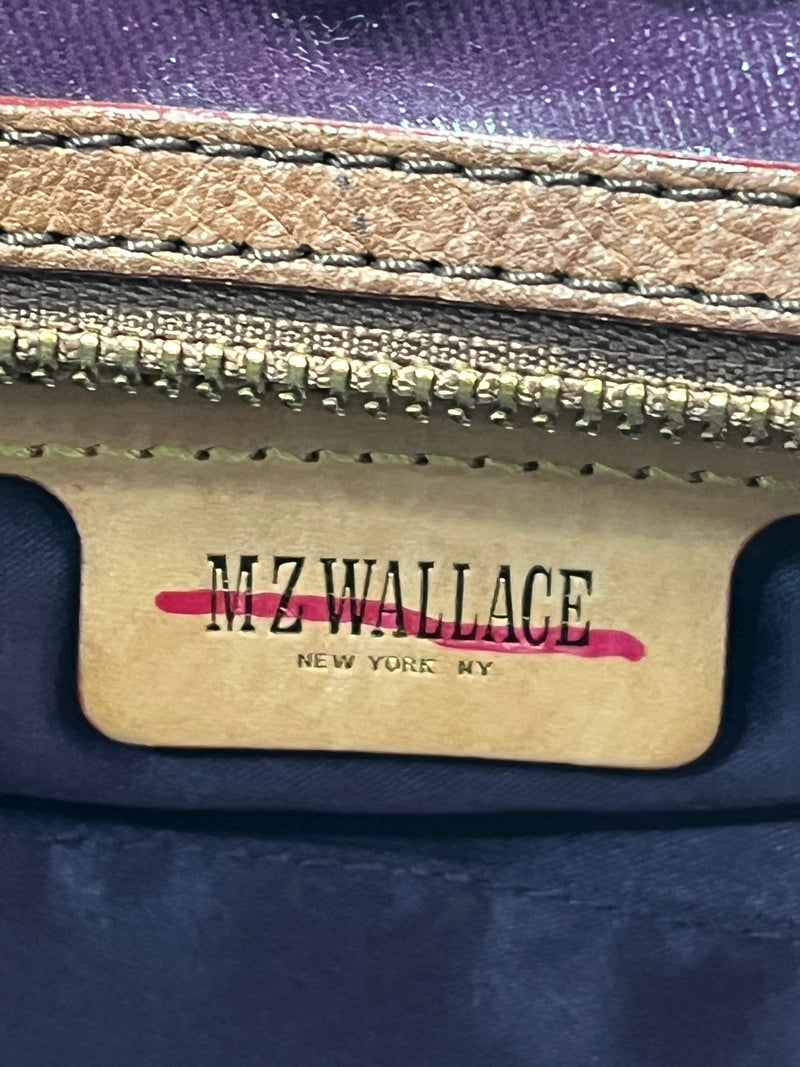 MZ WALLACE/Hand Bag/Plaid/Cotton/PPL/SHINEY PURPLE