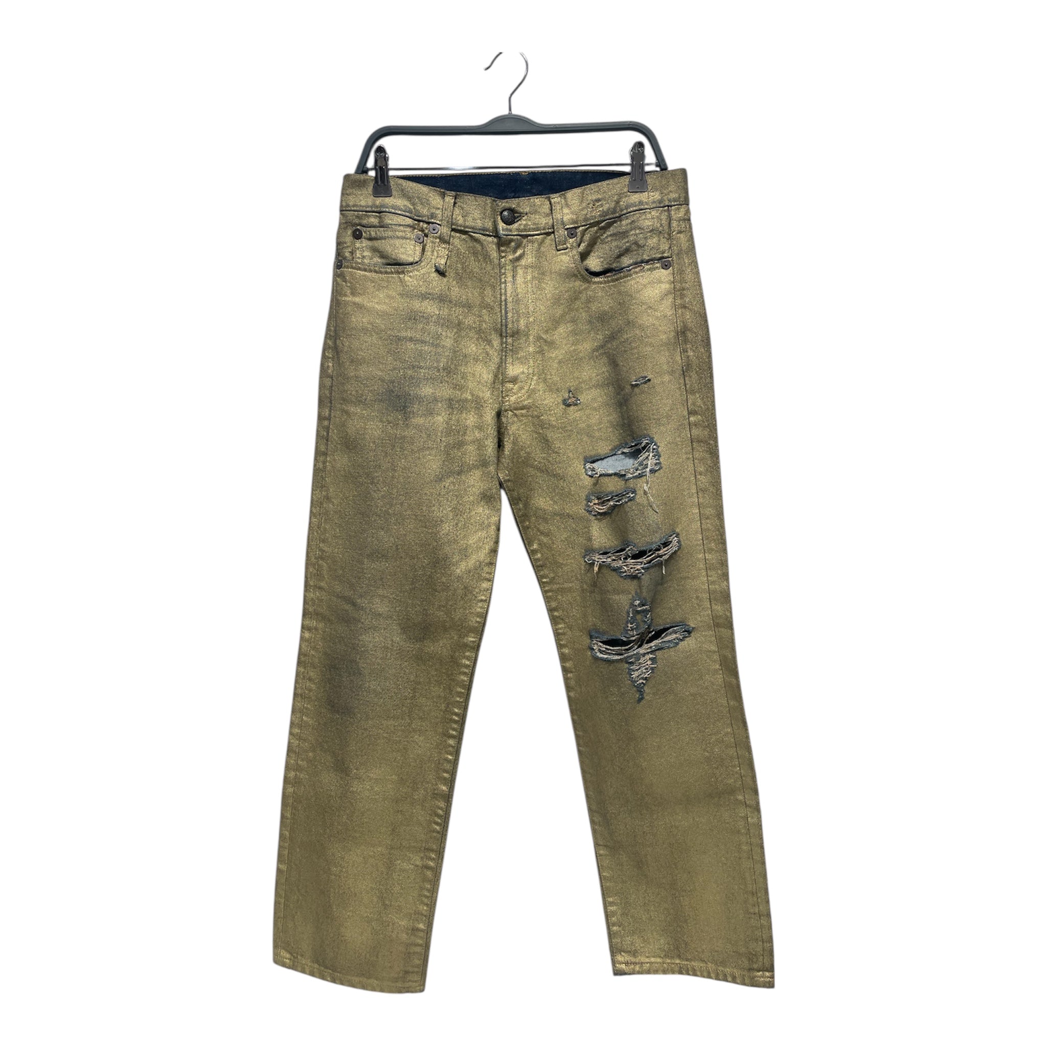 R13/Straight Pants/27/Denim/GLD/gold waxed view 1