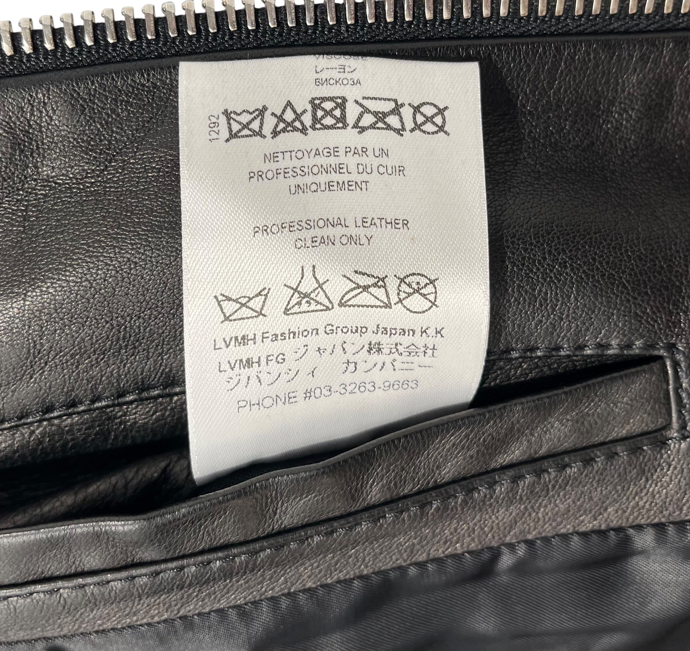 GIVENCHY/Jacket/48/Leather/BLK/WHITE STRIPE COTTON SLEEVES view 5