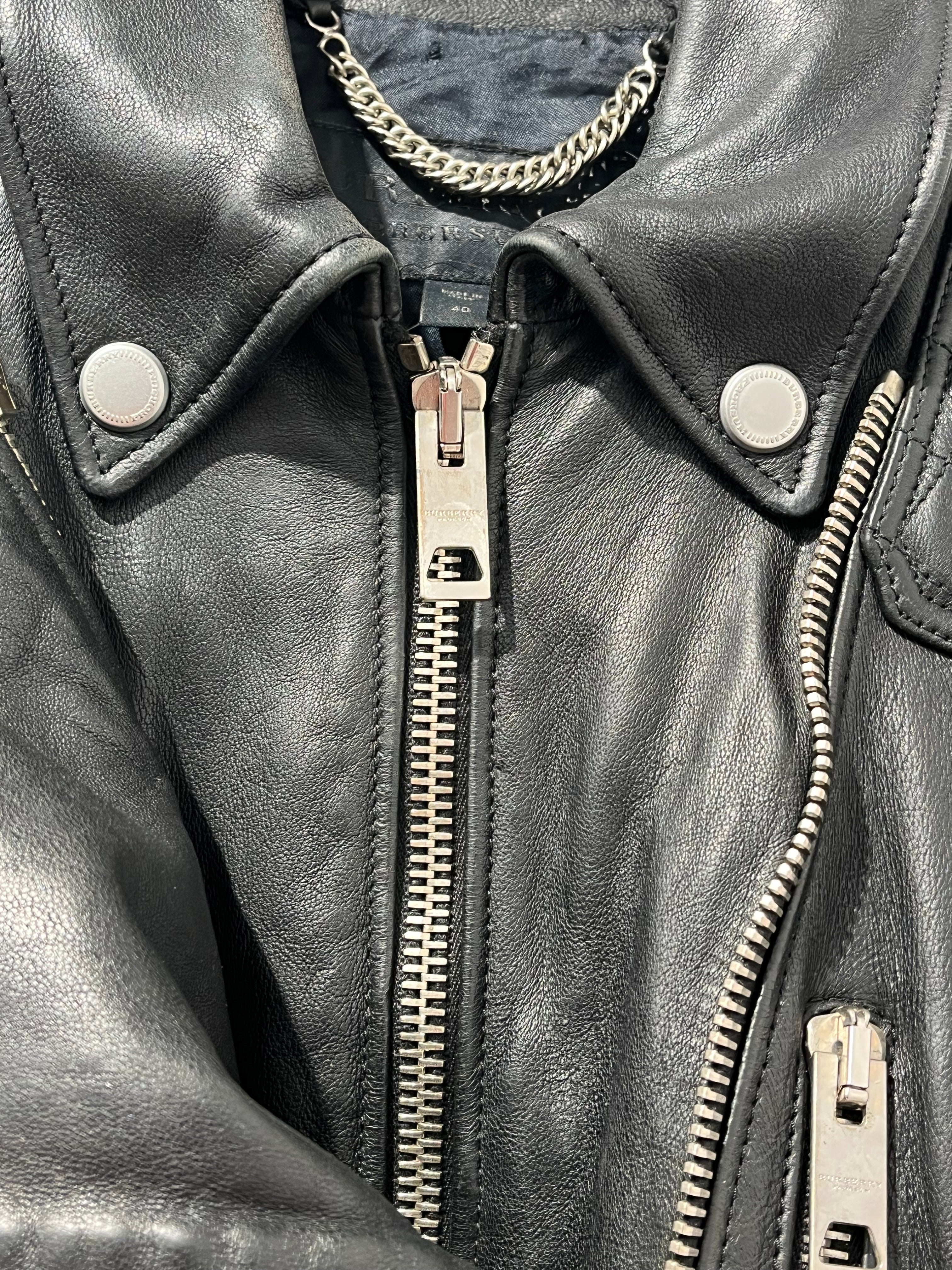 BURBERRY/Leather Jkt/40/Leather/BLK/Single Breasted/ view 6