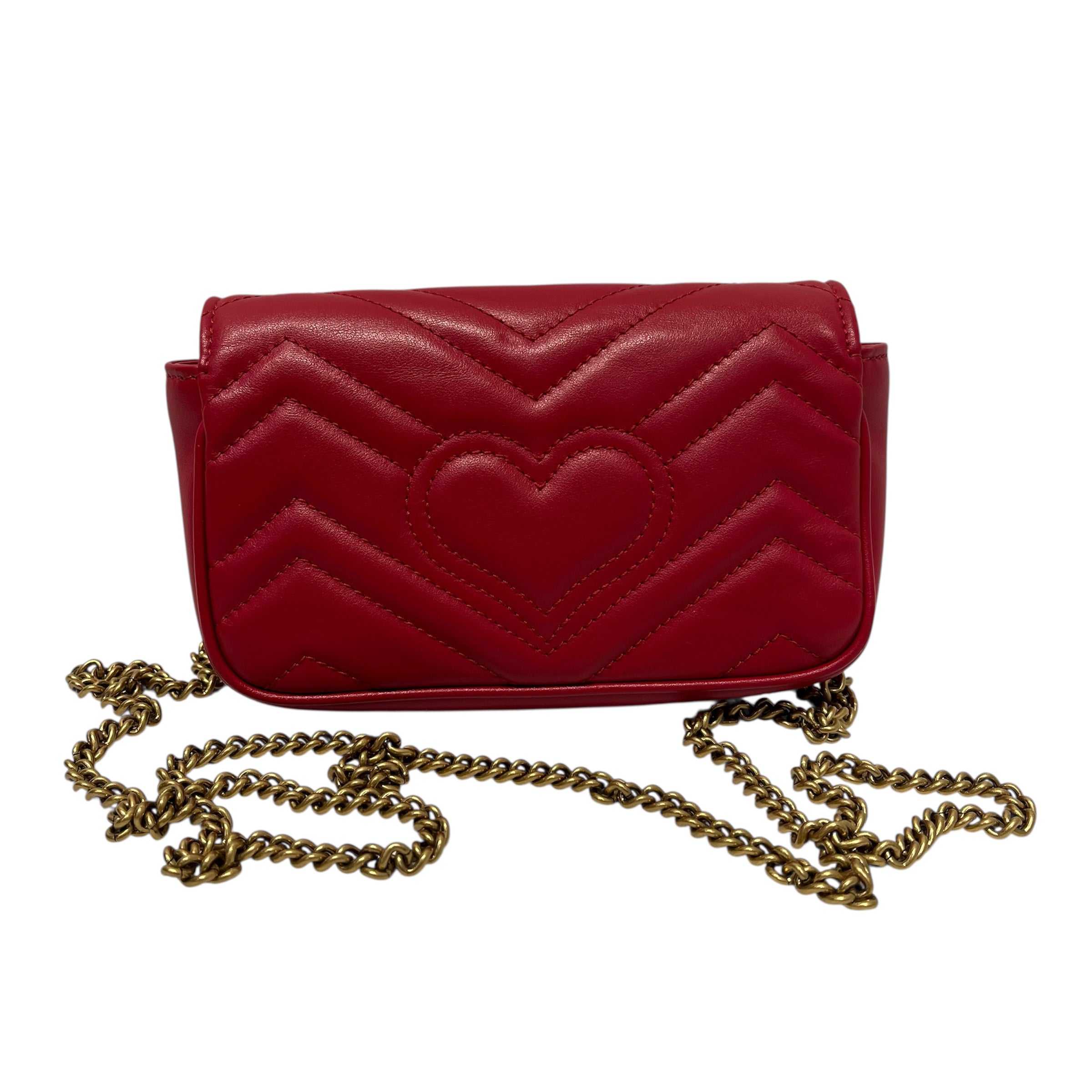 GUCCI/Cross Body Bag/RED/Marmont Super Mini Heart view 2