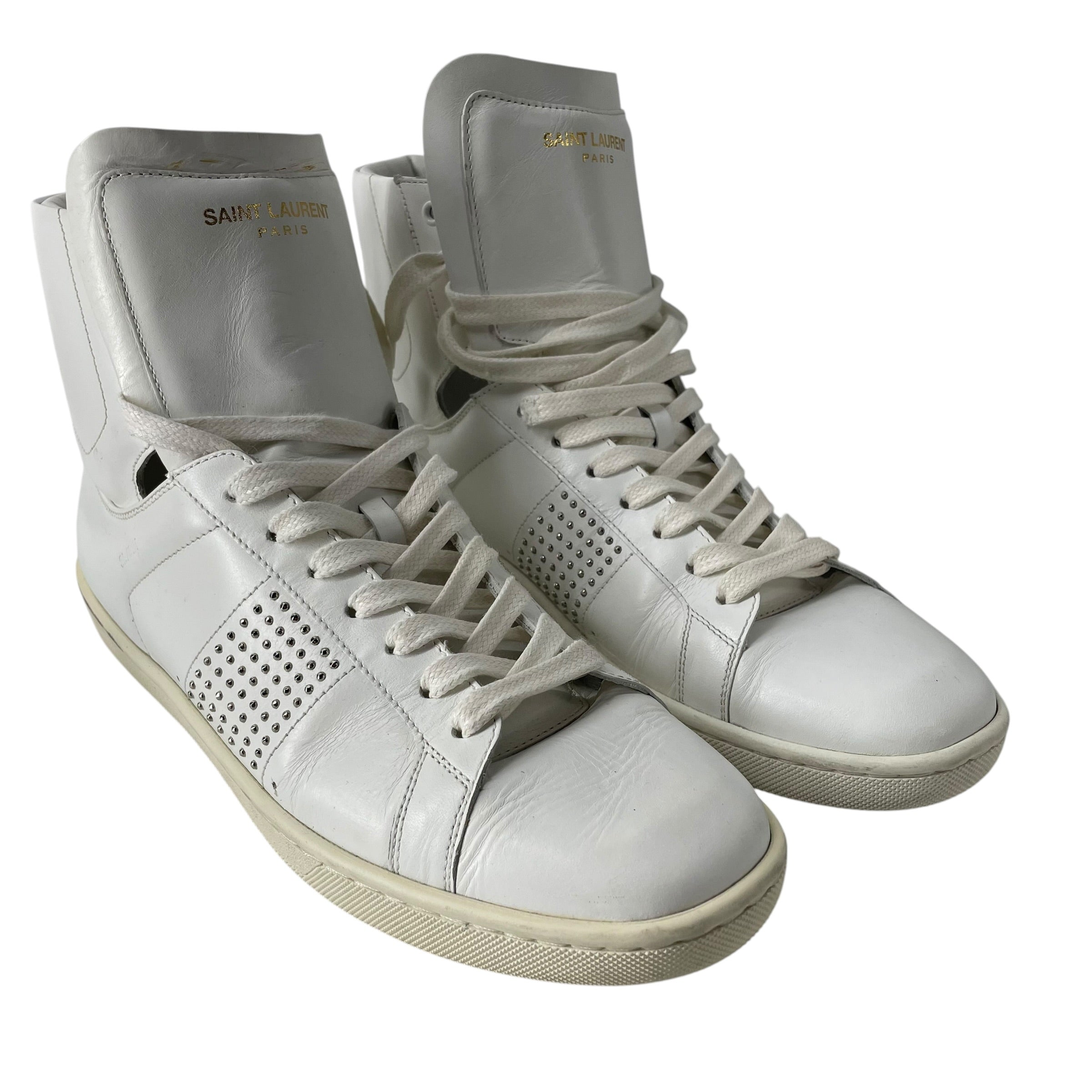 SAINT LAURENT/Hi-Sneakers/EU 39/Leather/WHT/STUDDED SL/01H view 1