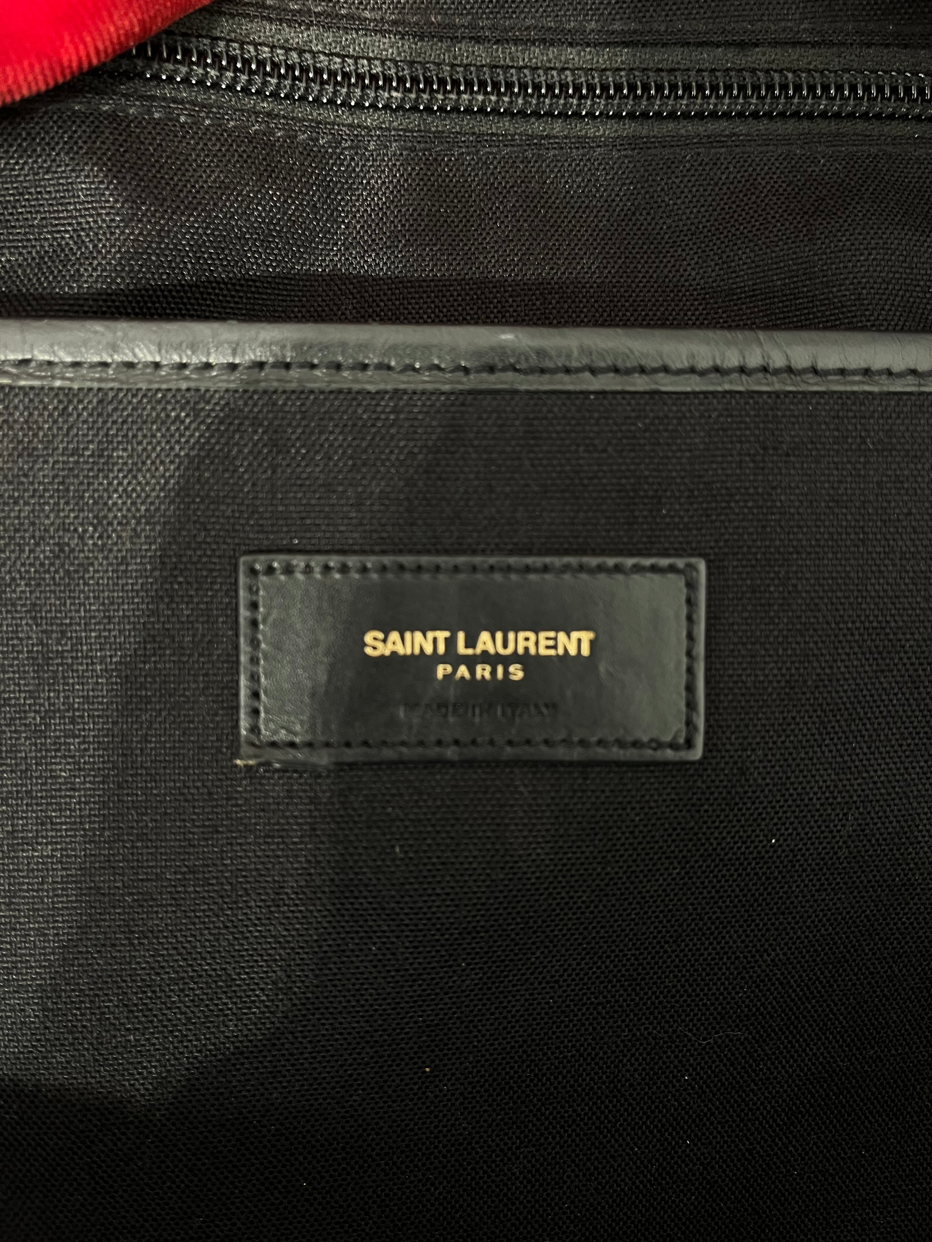 SAINT LAURENT/Backpack/Leather/RED/RED FELT GOLD LOGO FRONT view 6