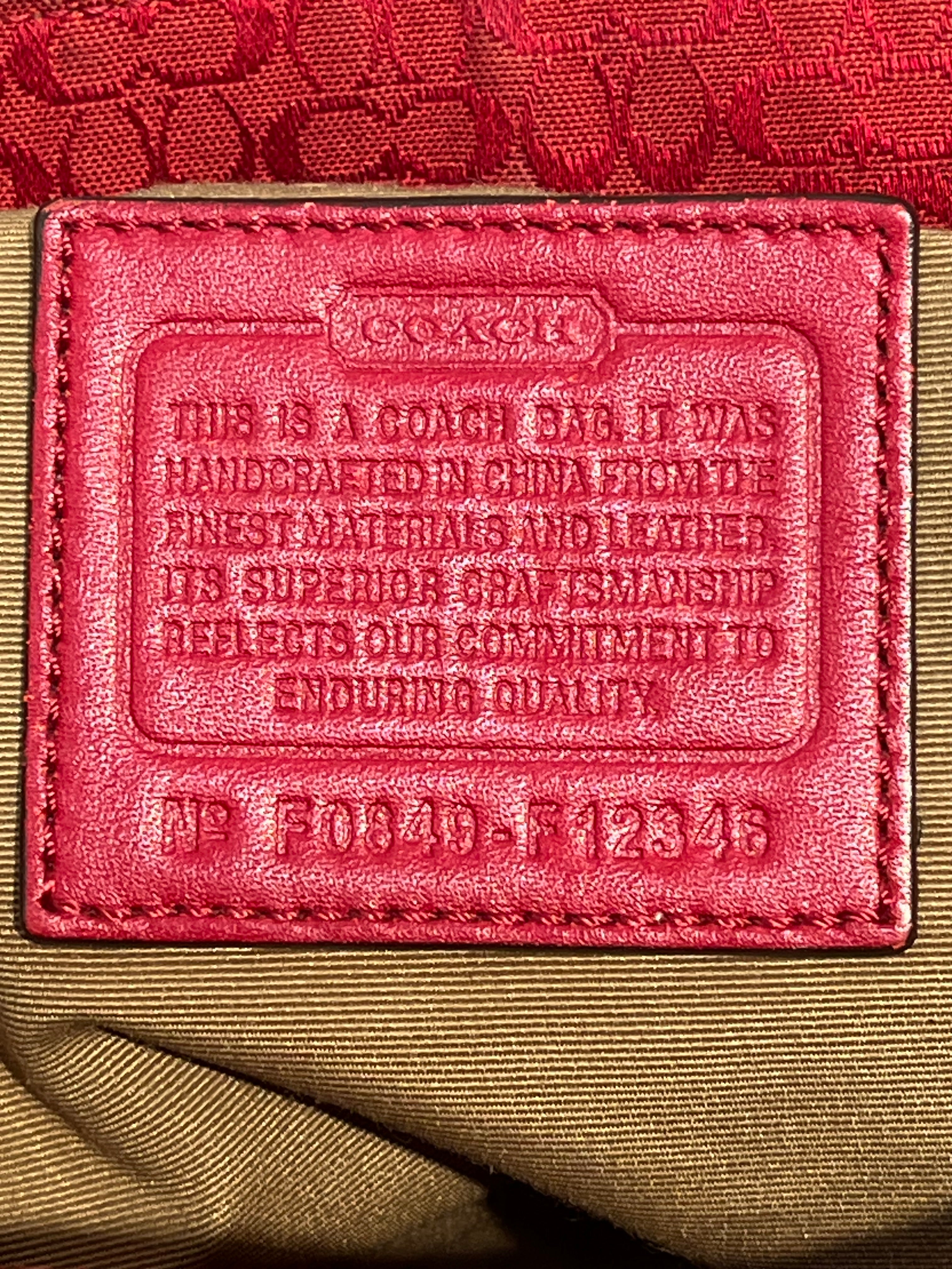 COACH/Hand Bag/Monogram/Cotton/RED/silver hardware view 4