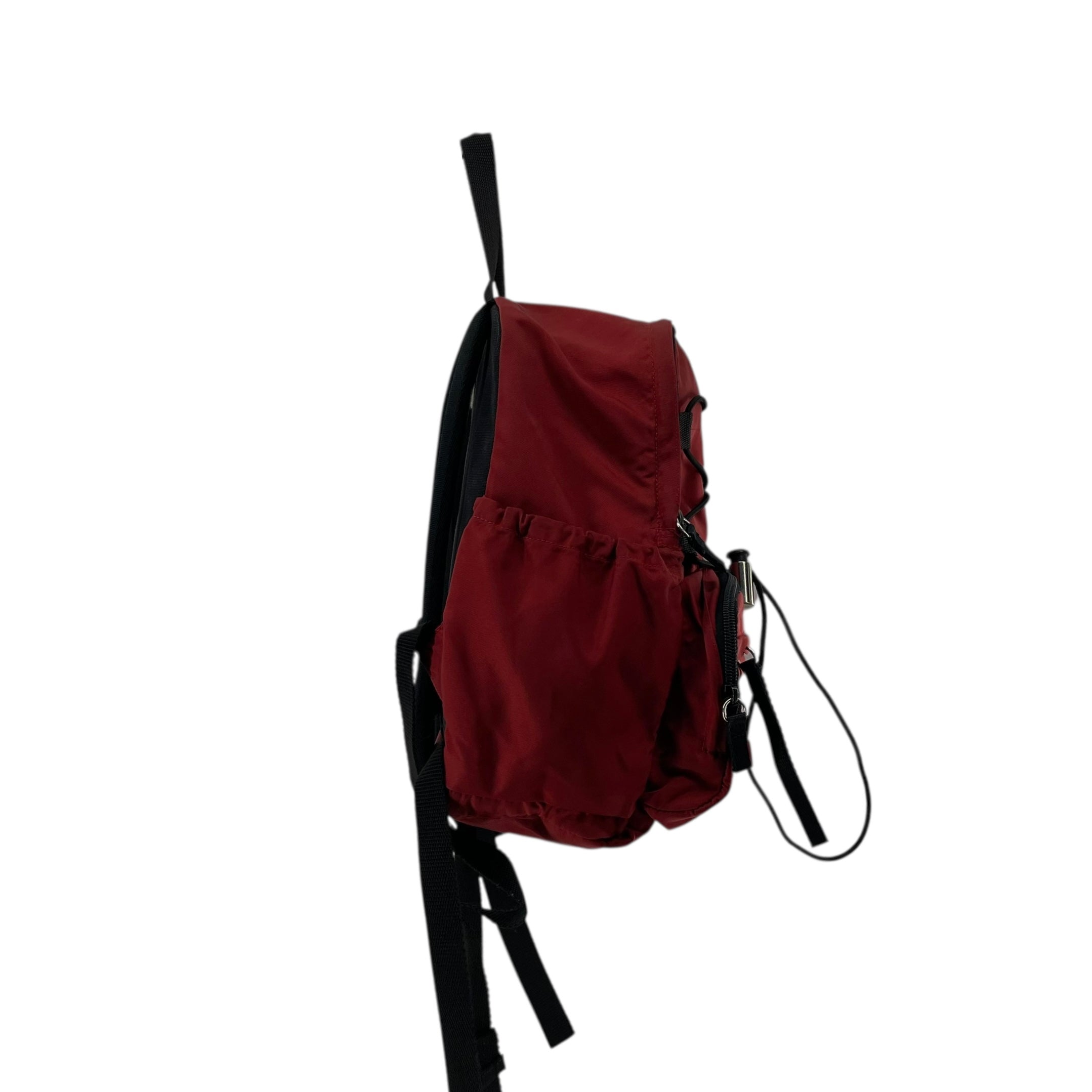 PRADA/Backpack/Nylon/RED/SLV PULL TAB view 2