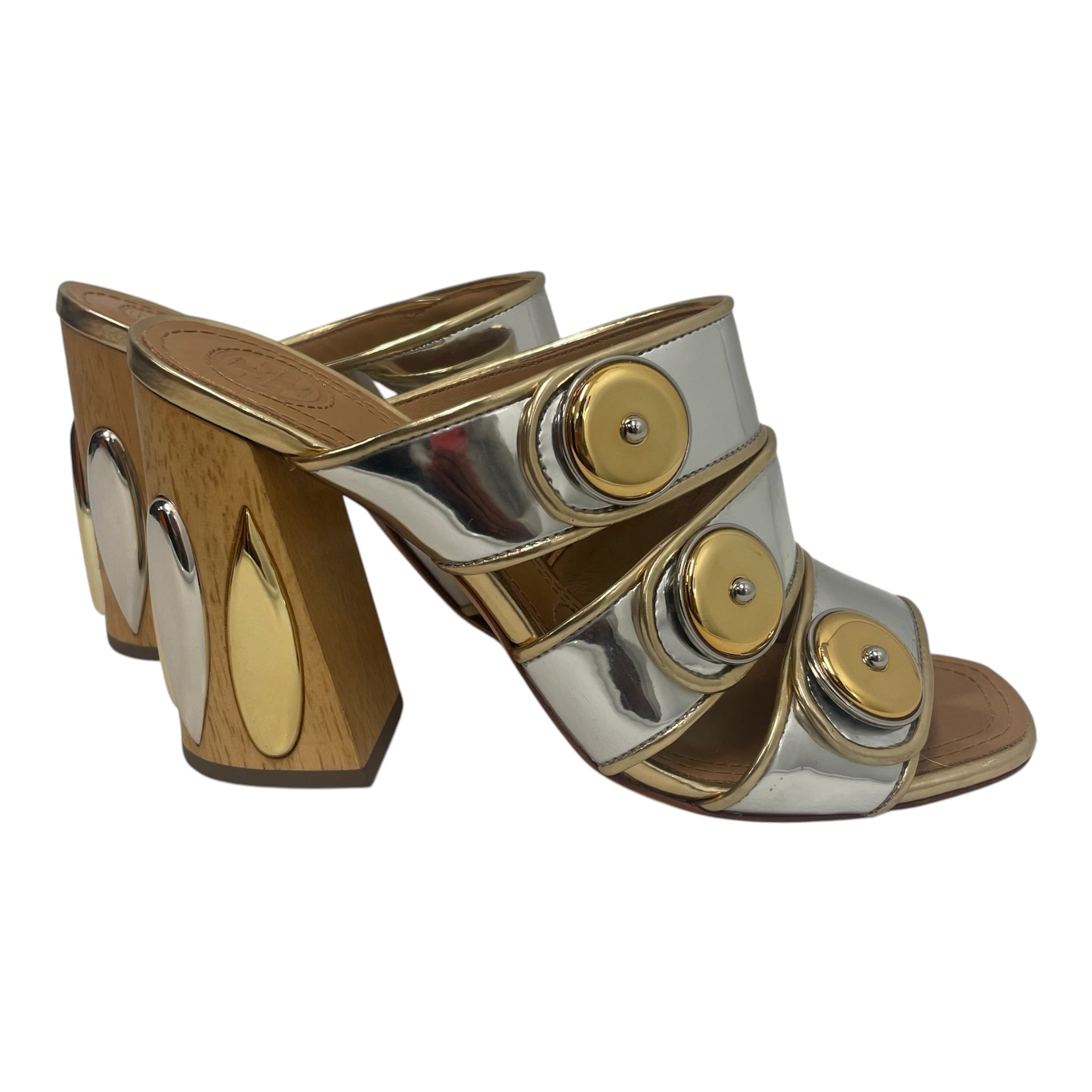 TORY BURCH/Heels/US 7.5/Leather/SLV/MADISON MIRRORED MULES view 1