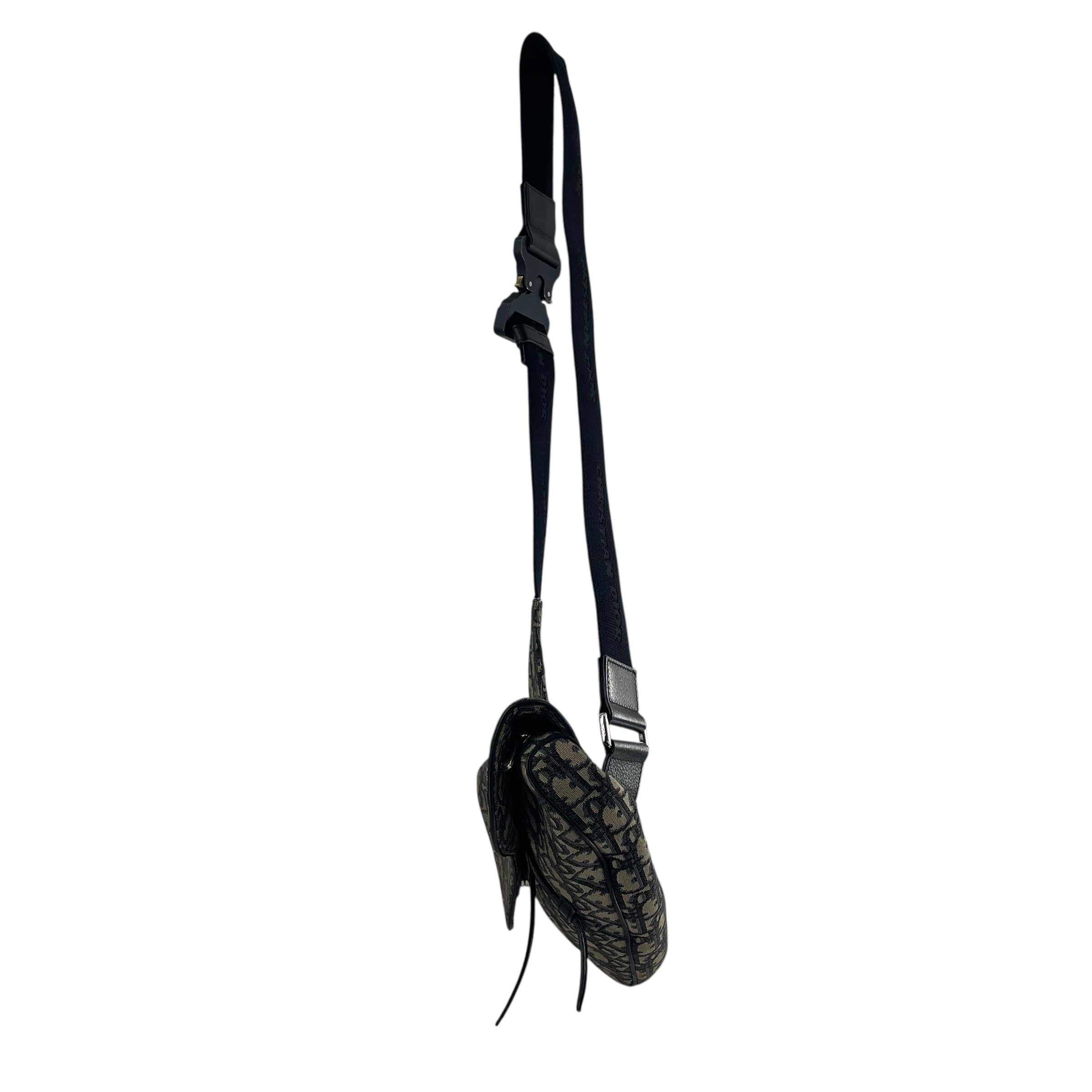 Christian Dior/Cross Body Bag/Monogram/Cotton/GRY/SADDLE + CLIP view 2
