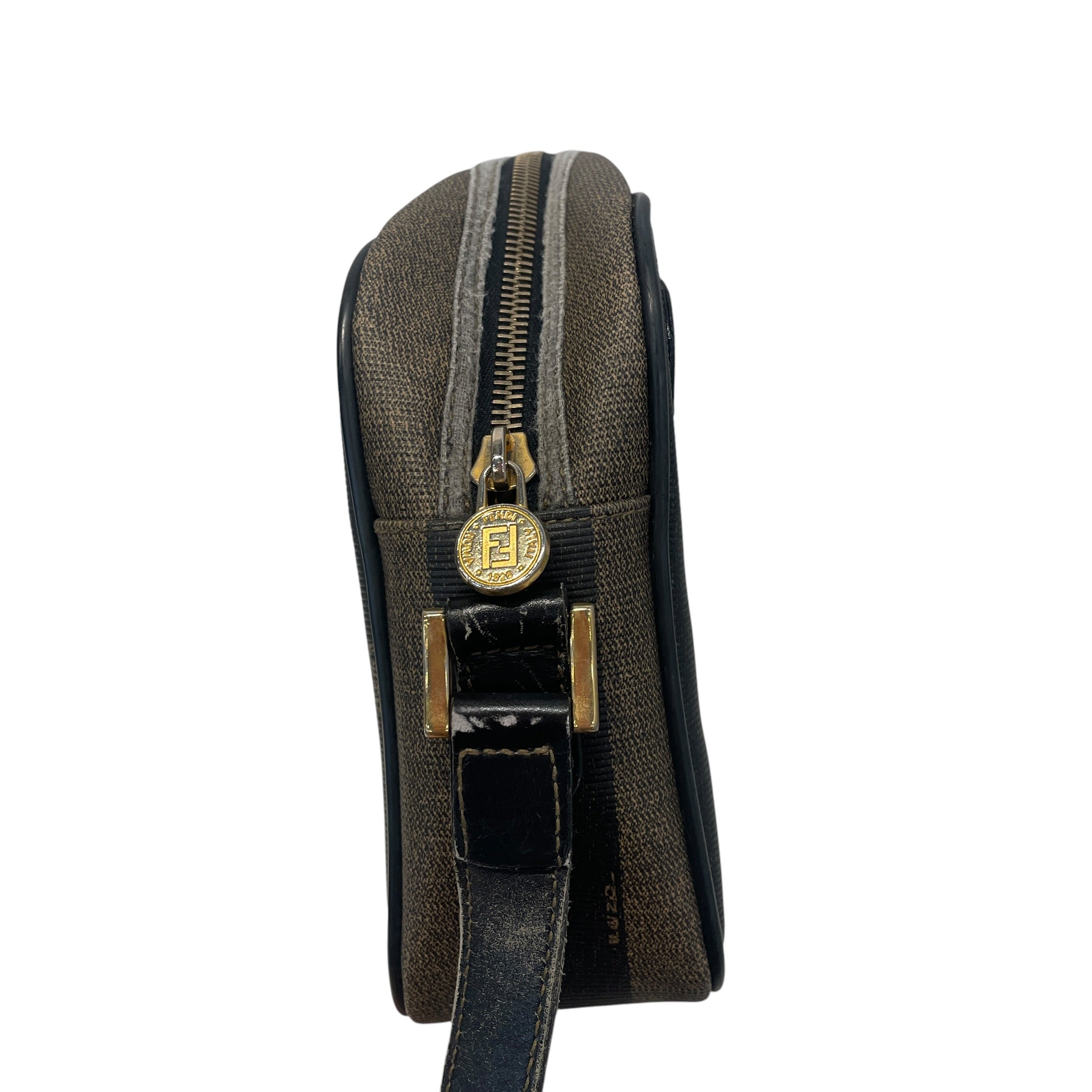 FENDI/Bag/Stripe/Leather/BRW/Stripped Cross body view 4