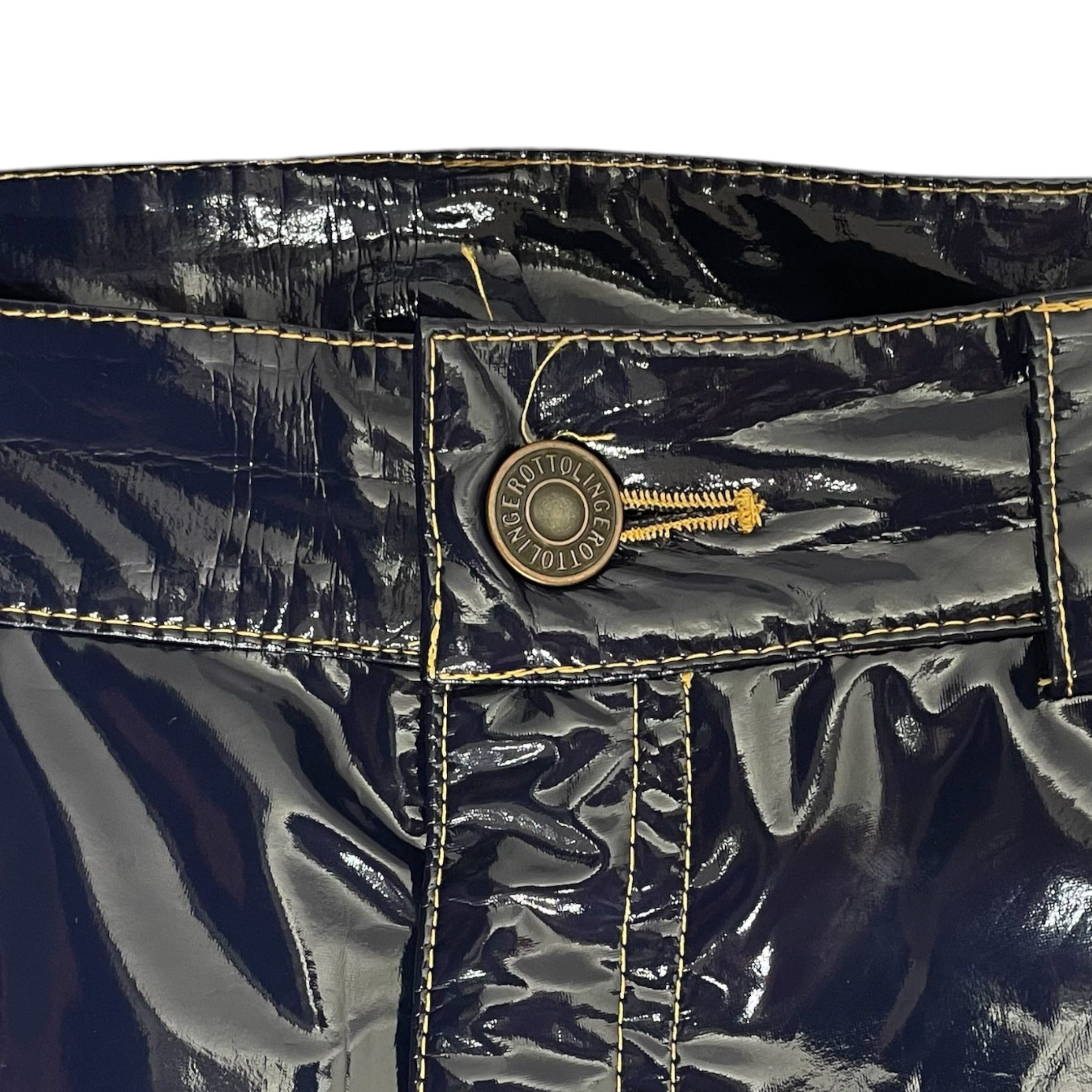 OTTOLINGER/Straight Pants/S/Faux Leather/NVY/ view 2