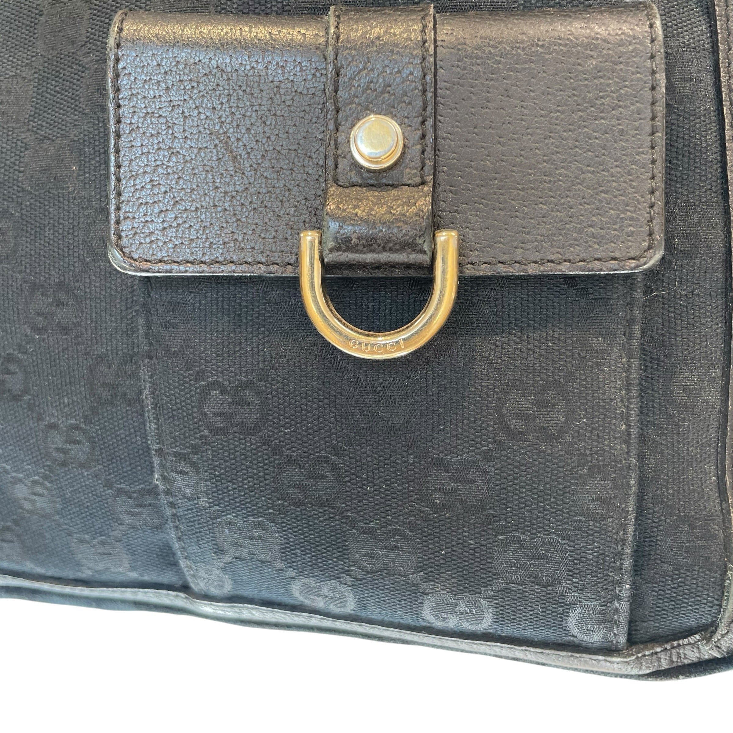 GUCCI/Tote Bag/Cotton/BLK/GG Canvas Abbey Bag view 3
