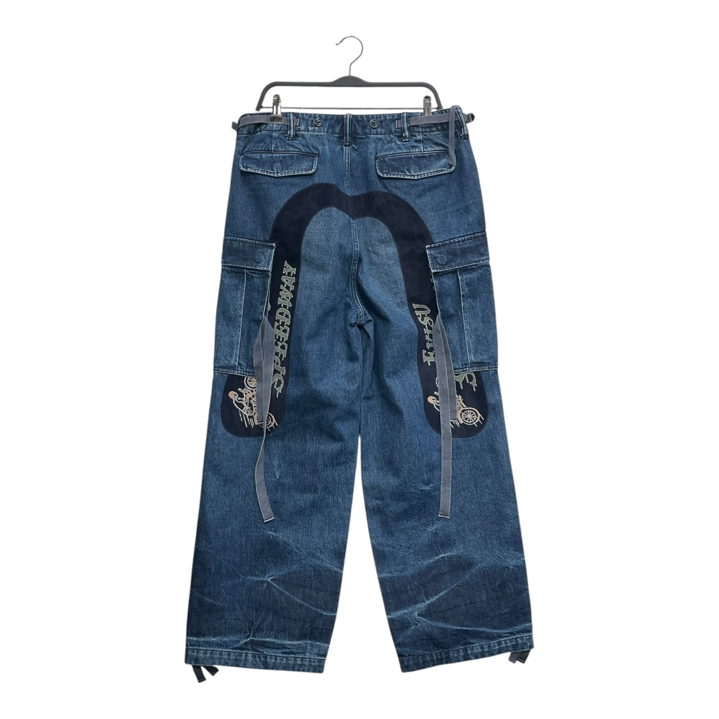 EVISU/Cargo Pants/L/Denim/IDG/Graphic/MOTORCYCLE GRAPHIC view 2