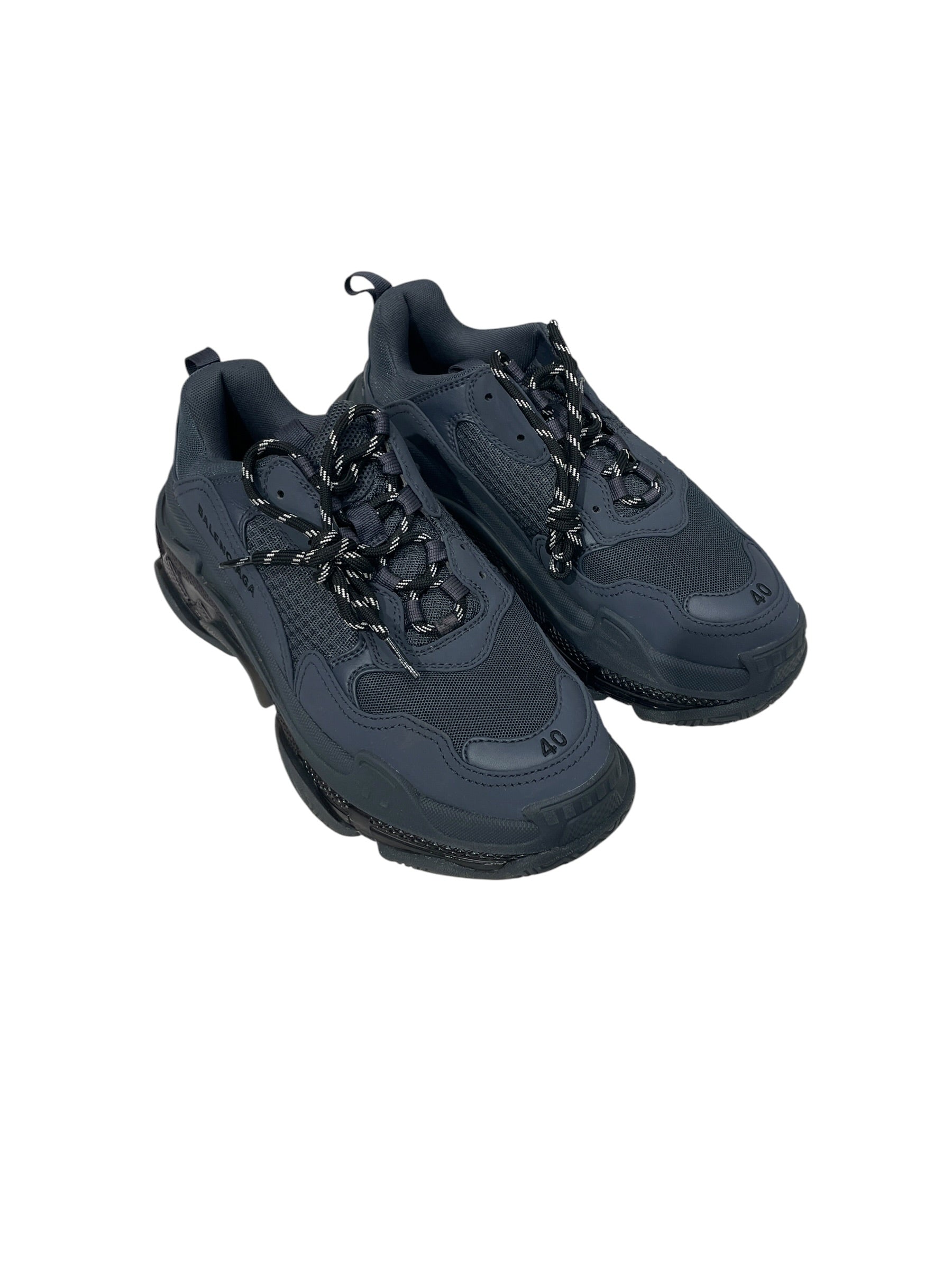 BALENCIAGA/Low-Sneakers/US 10/Cotton/GRY/LEATHER FREE TAG view 1