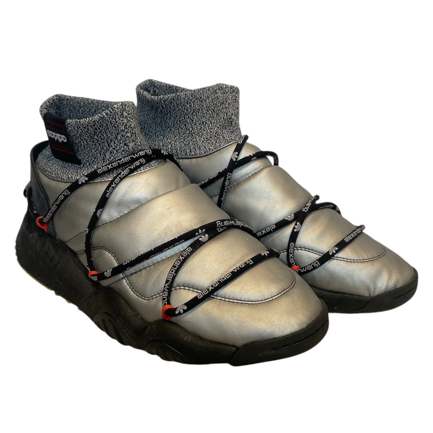 adidas/Alexander Wang/Hi-Sneakers/US 12/Faux Leather/SLV/AAW003 S18/SILVER SHOE view 1