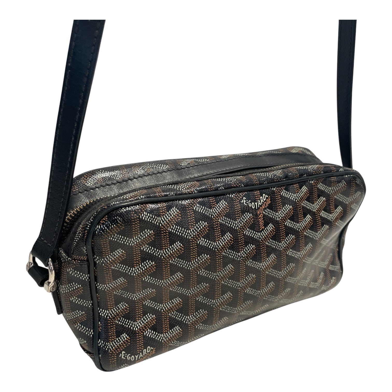 GOYARD/Cross Body Bag/Monogram/Leather/BLK/cap vert pm view 6