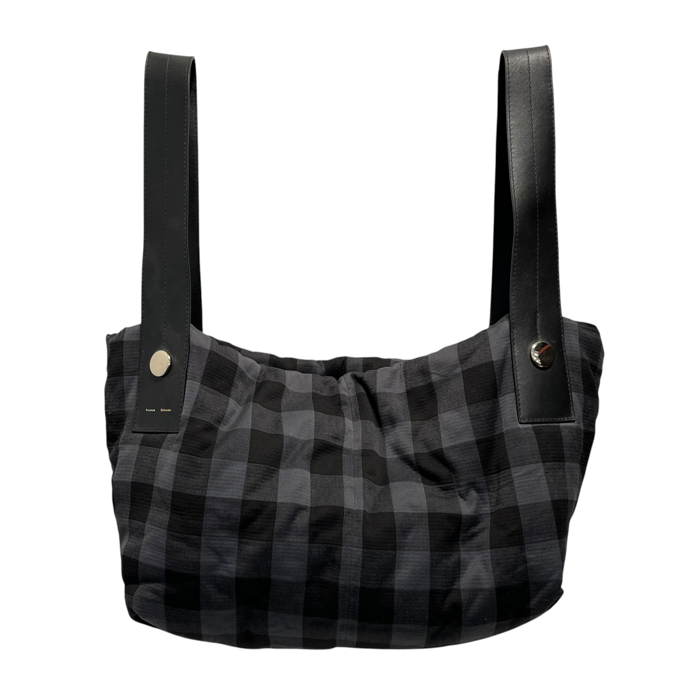 PROENZA SCHOULER/Attache Case/Plaid/Cotton/BLK/TOBO TOTE view 1