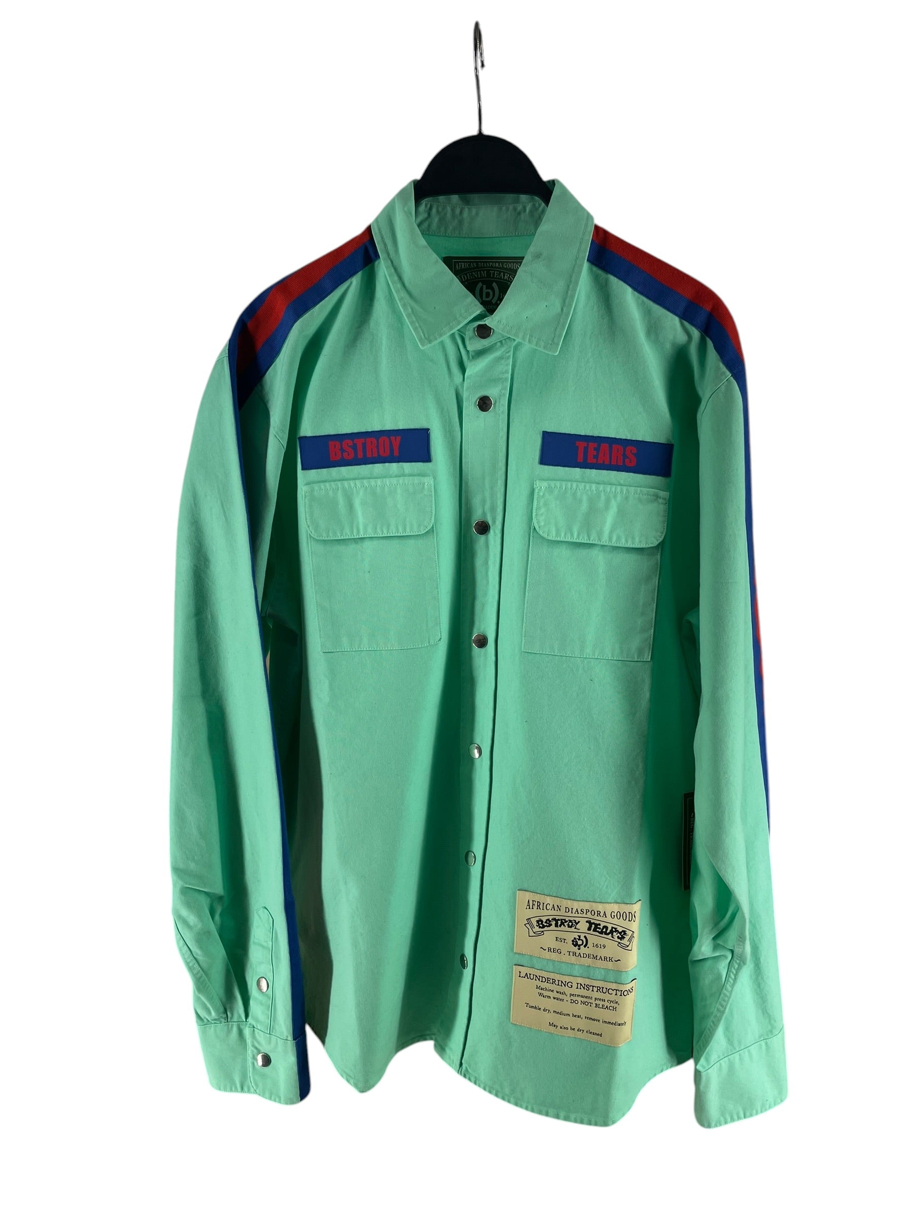 DENIM TEARS/BSTROY/LS Shirt/S/Cotton/GRN/MILITARY SHIRT MINT GREEN view 1