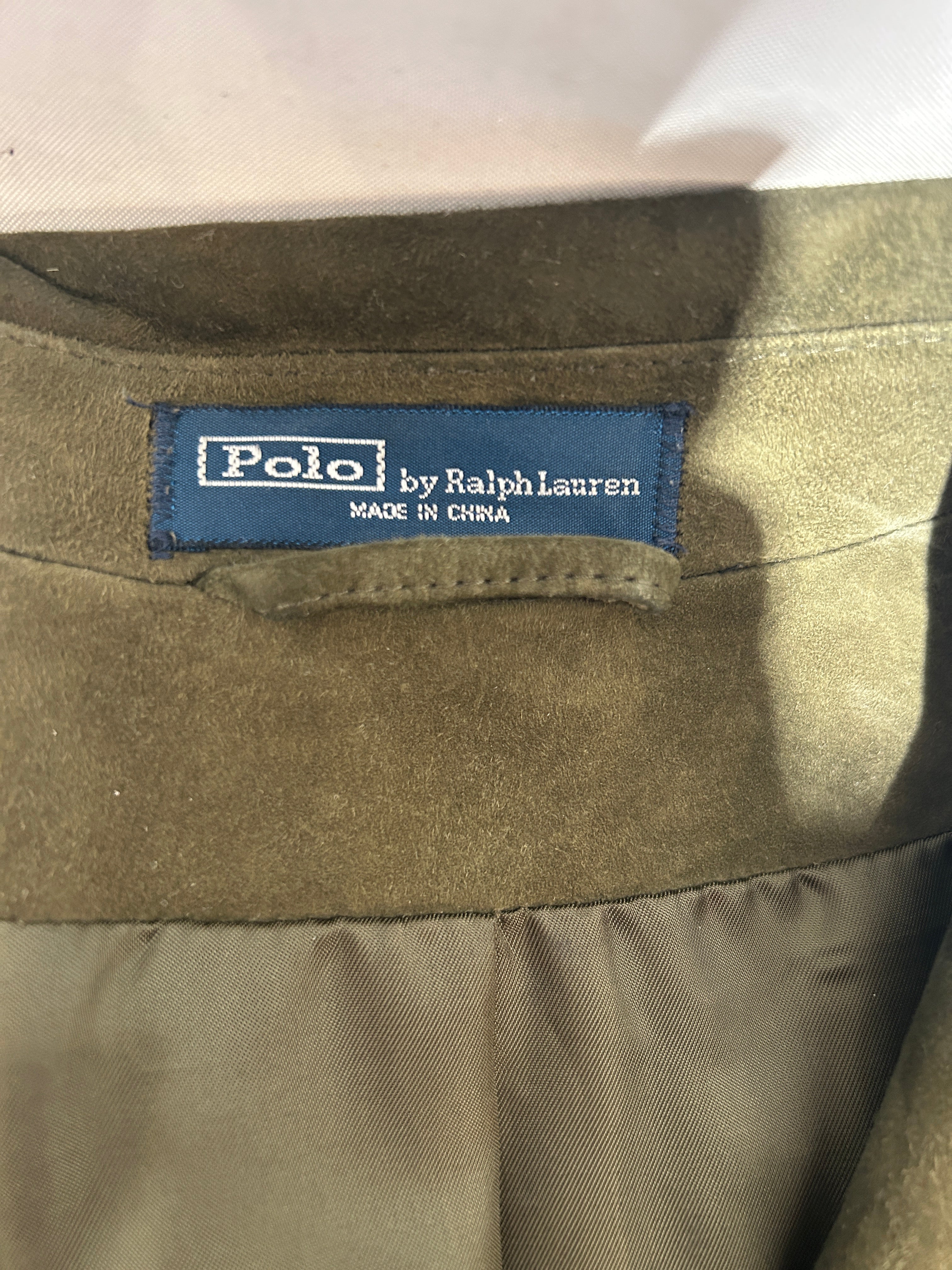POLO RALPH LAUREN/Tailored Jkt/S/Suede/GRN/4 Pockets, 4 Buttons Wrist view 3