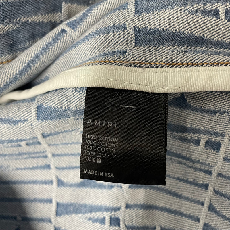 AMIRI/Polo Shirt/XXL/Denim/BLU/Monogram/