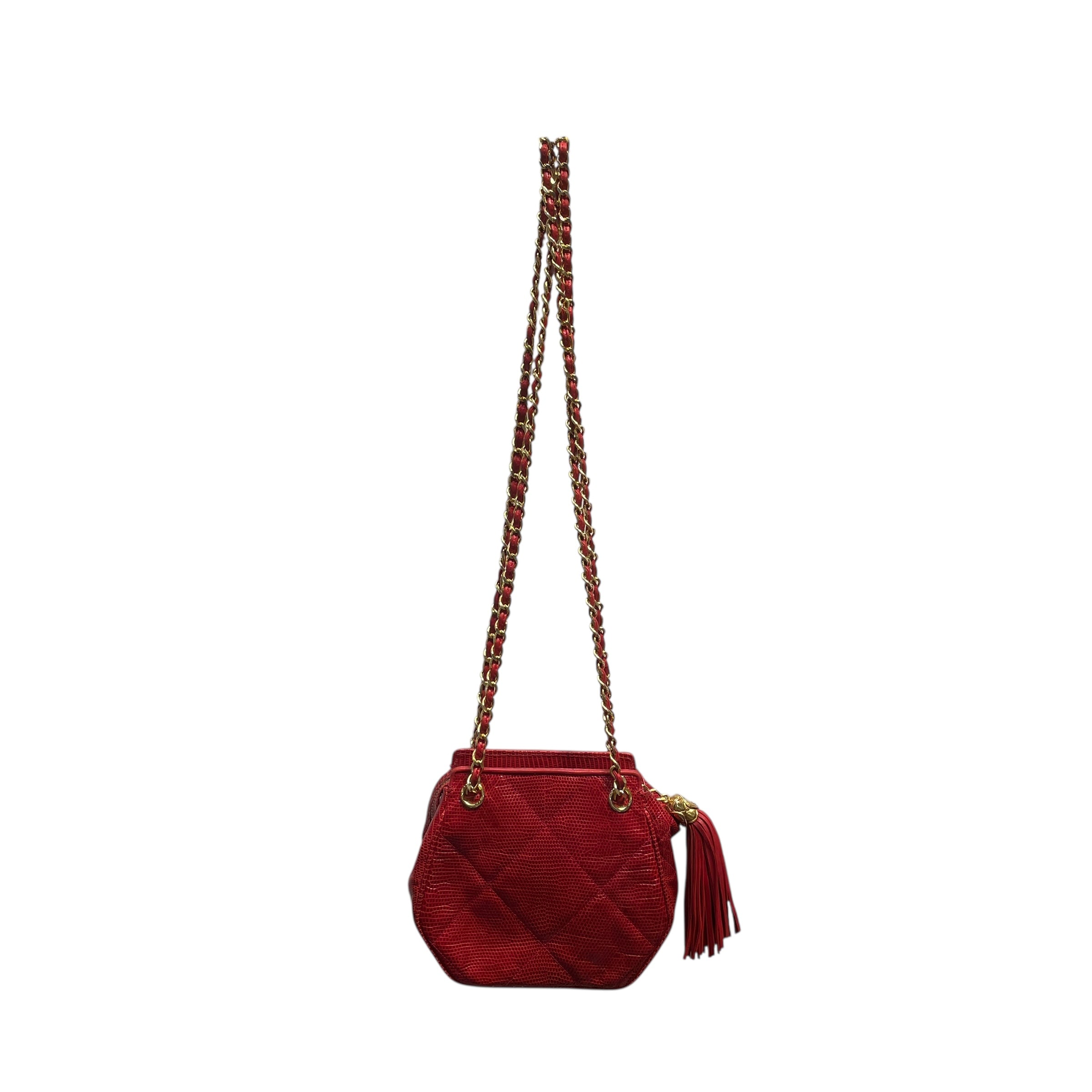 CHANEL/Bag/Animal Pattern/Leather/RED/TASSLE view 2