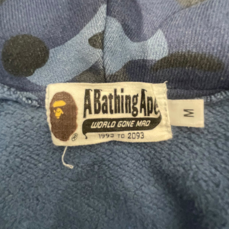 A BATHING APE/Zip Up Hoodie/M/Camouflage/Cotton/BLU/bape shark hoodie blu sz m