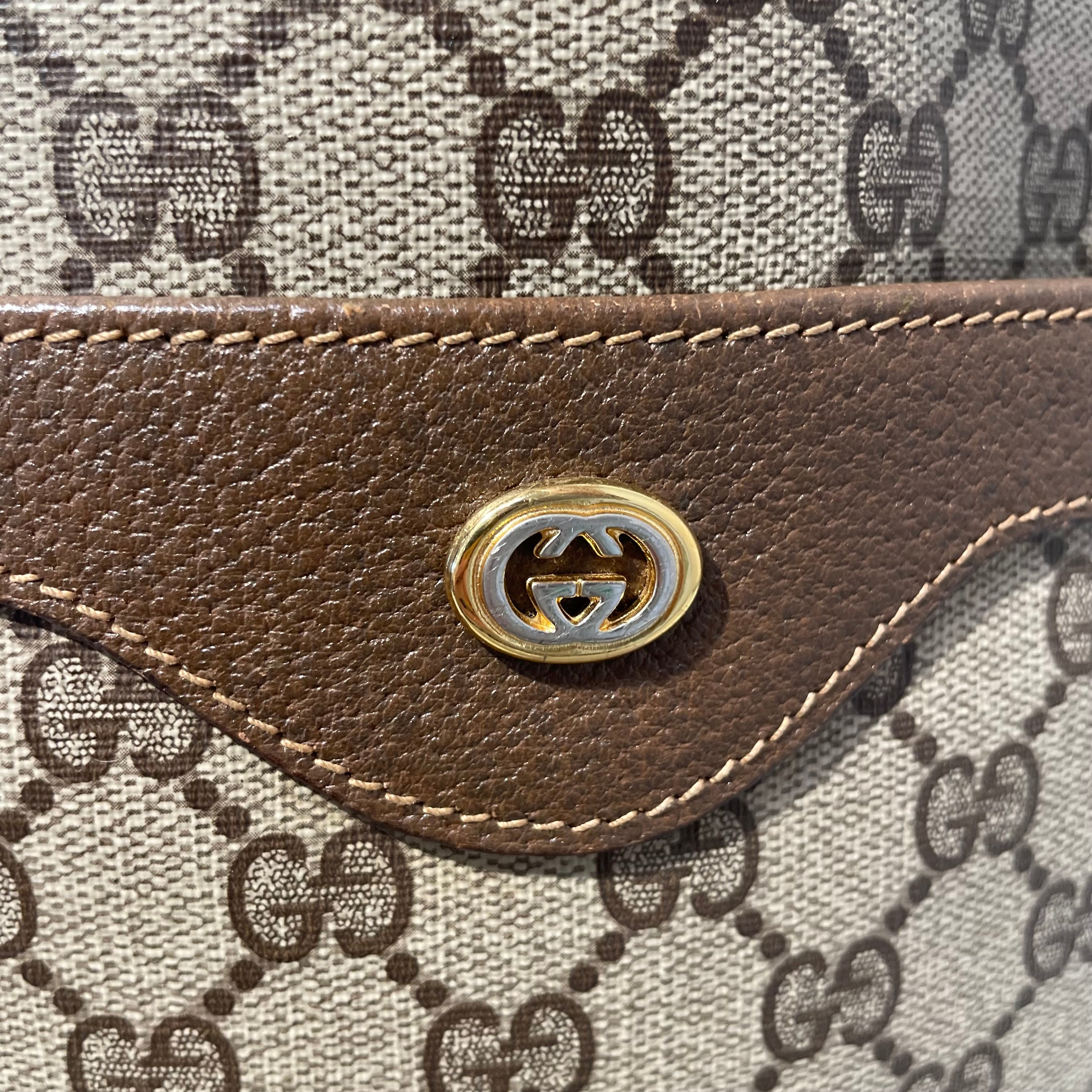 GUCCI/Tote Bag/Monogram/Faux Leather/BEG/Brown Canvas Tote view 7