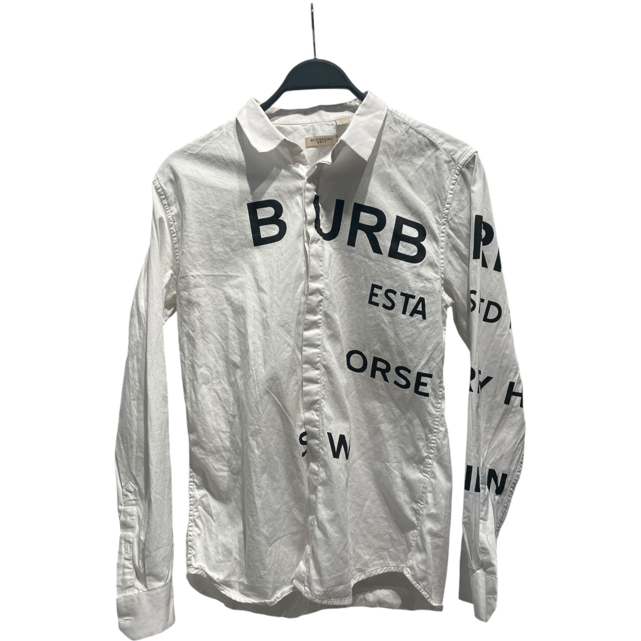BURBERRY/LS Shirt/L/WHT/All Over Print/ view 1