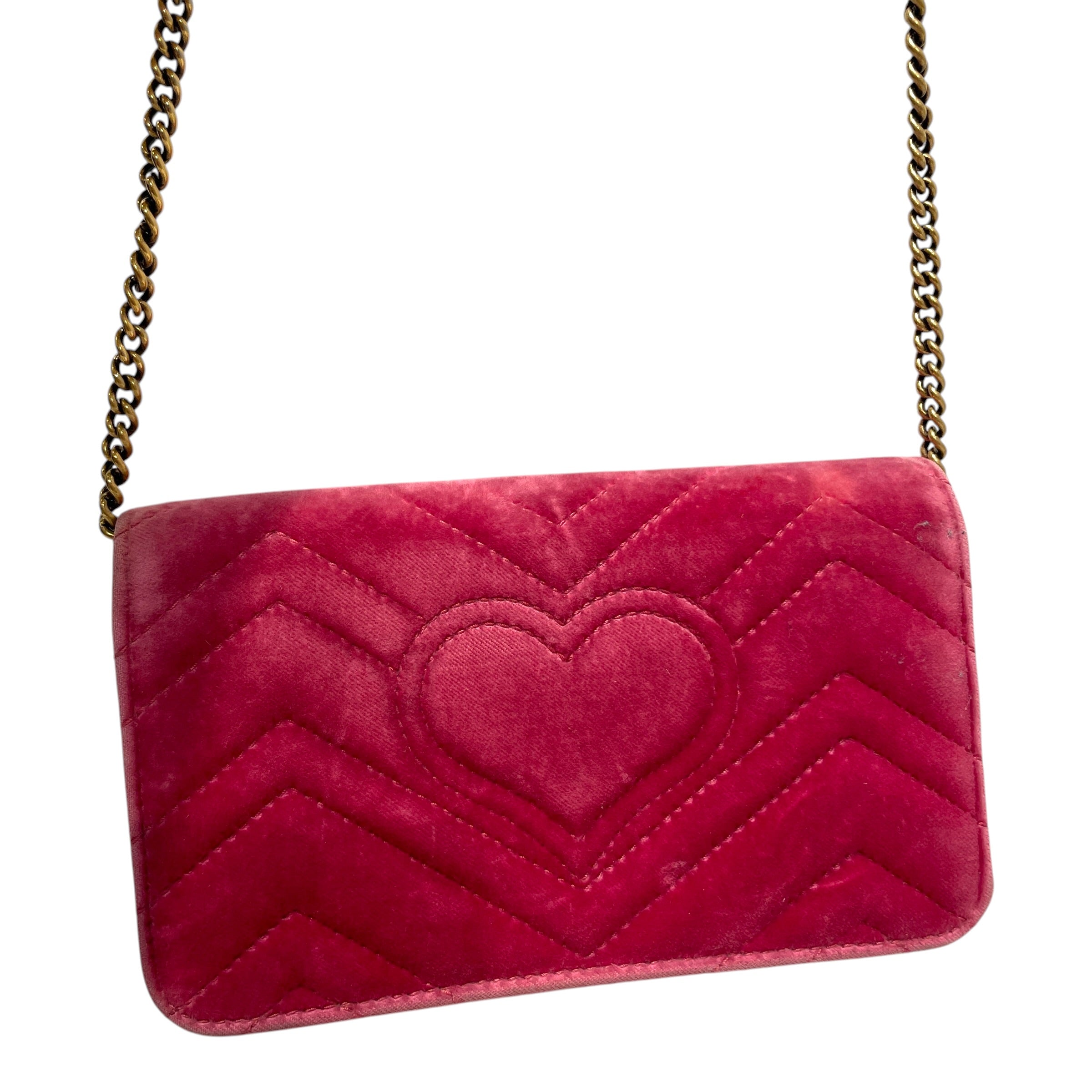 GUCCI/Cross Body Bag/Floral Pattern/Suede/PNK/GG Marmont Matelasse Love Bag view 4