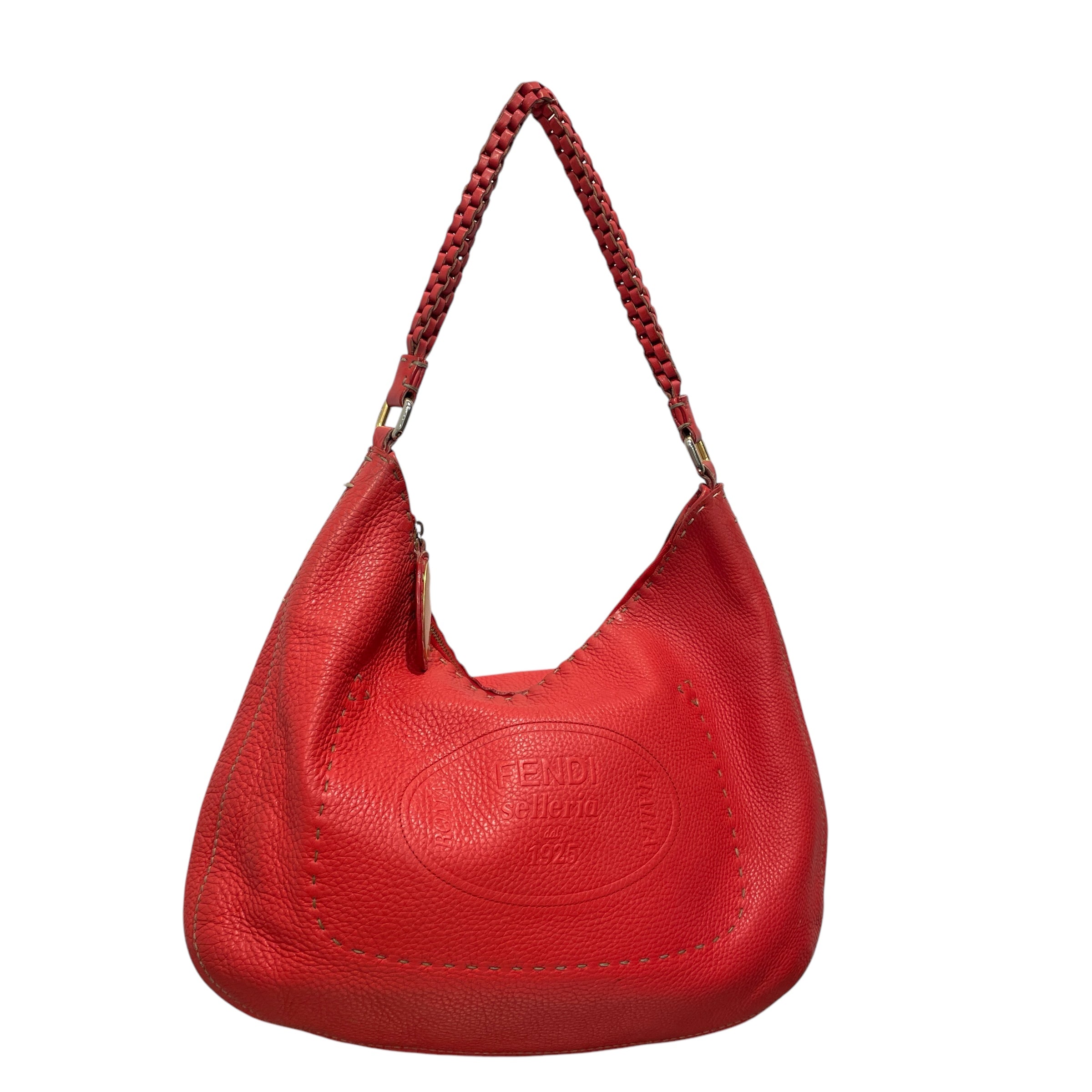 FENDI/Hand Bag/Leather/RED/FENDI LOGO HOBO view 1