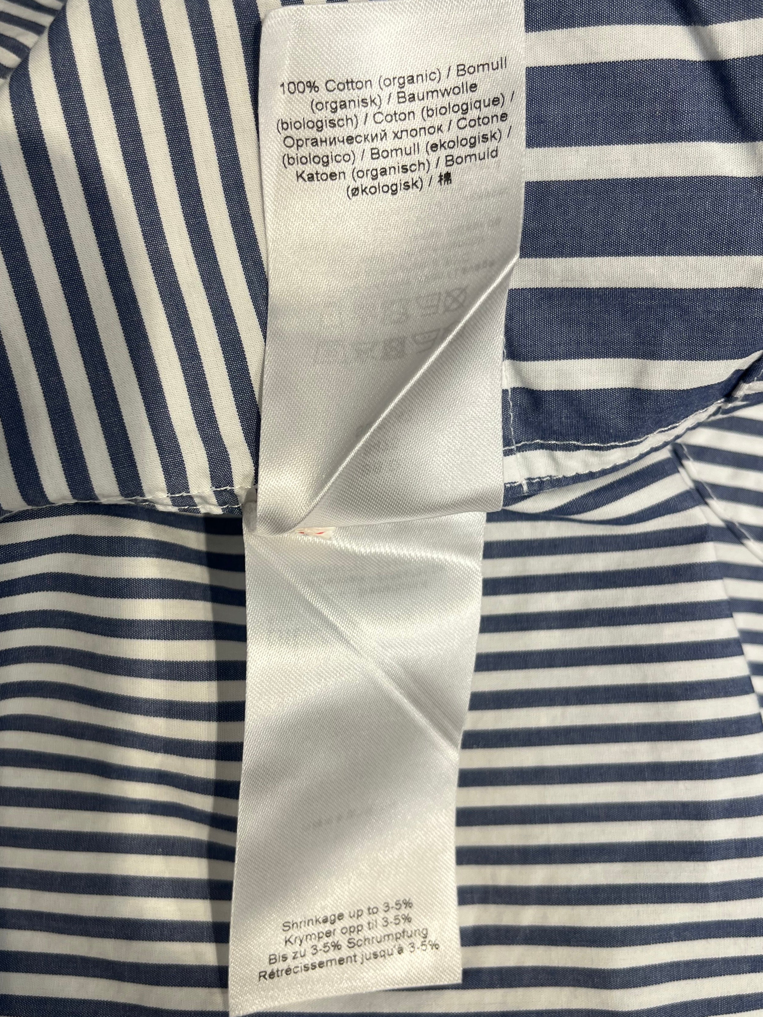 GANNI/LS Blouse/42/Stripe/Cotton/BLU/snapcollar vertical/horizontal view 5