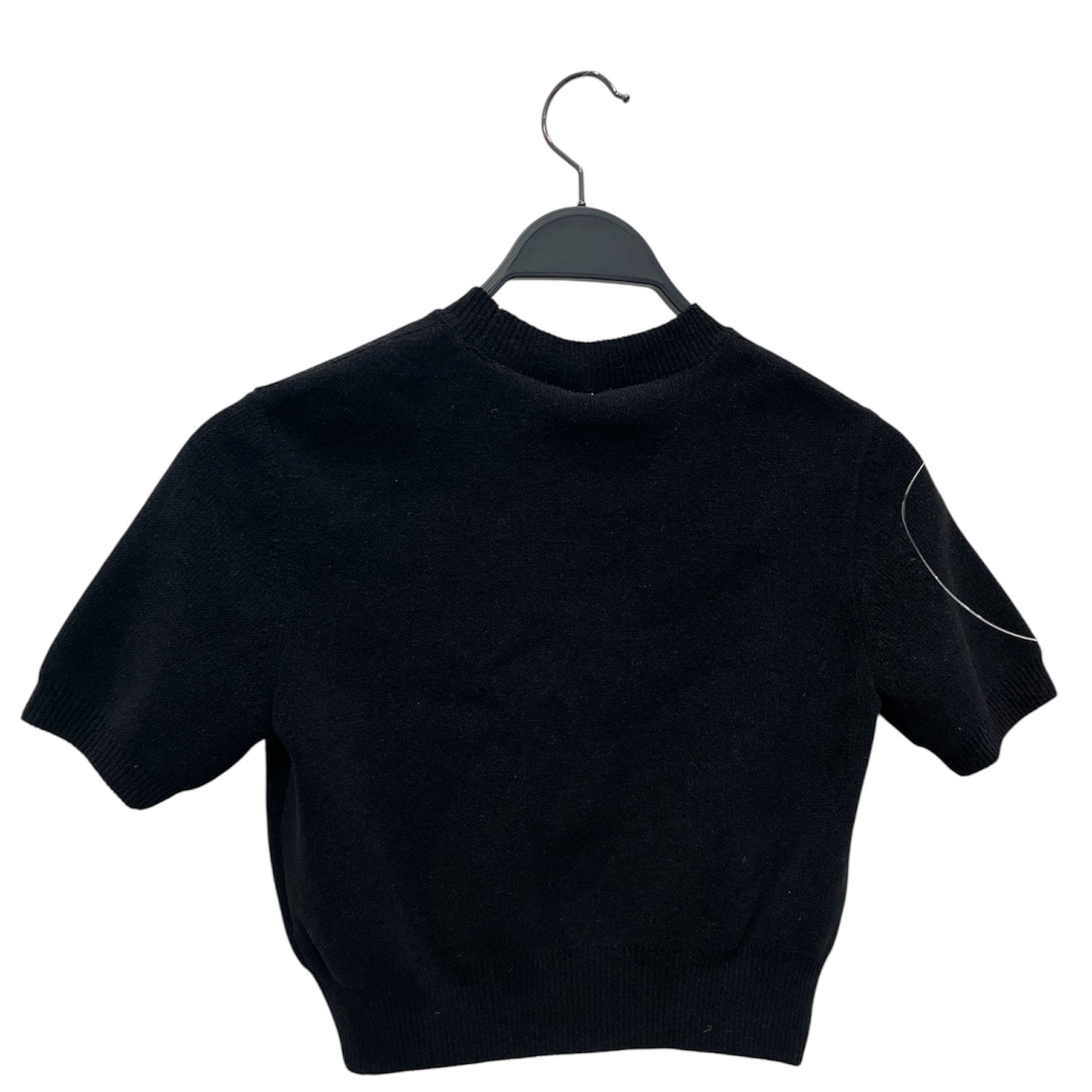 Alexander Wang/Sweater/XS/Polyester/BLK/embriodered logo/short sleeve view 2