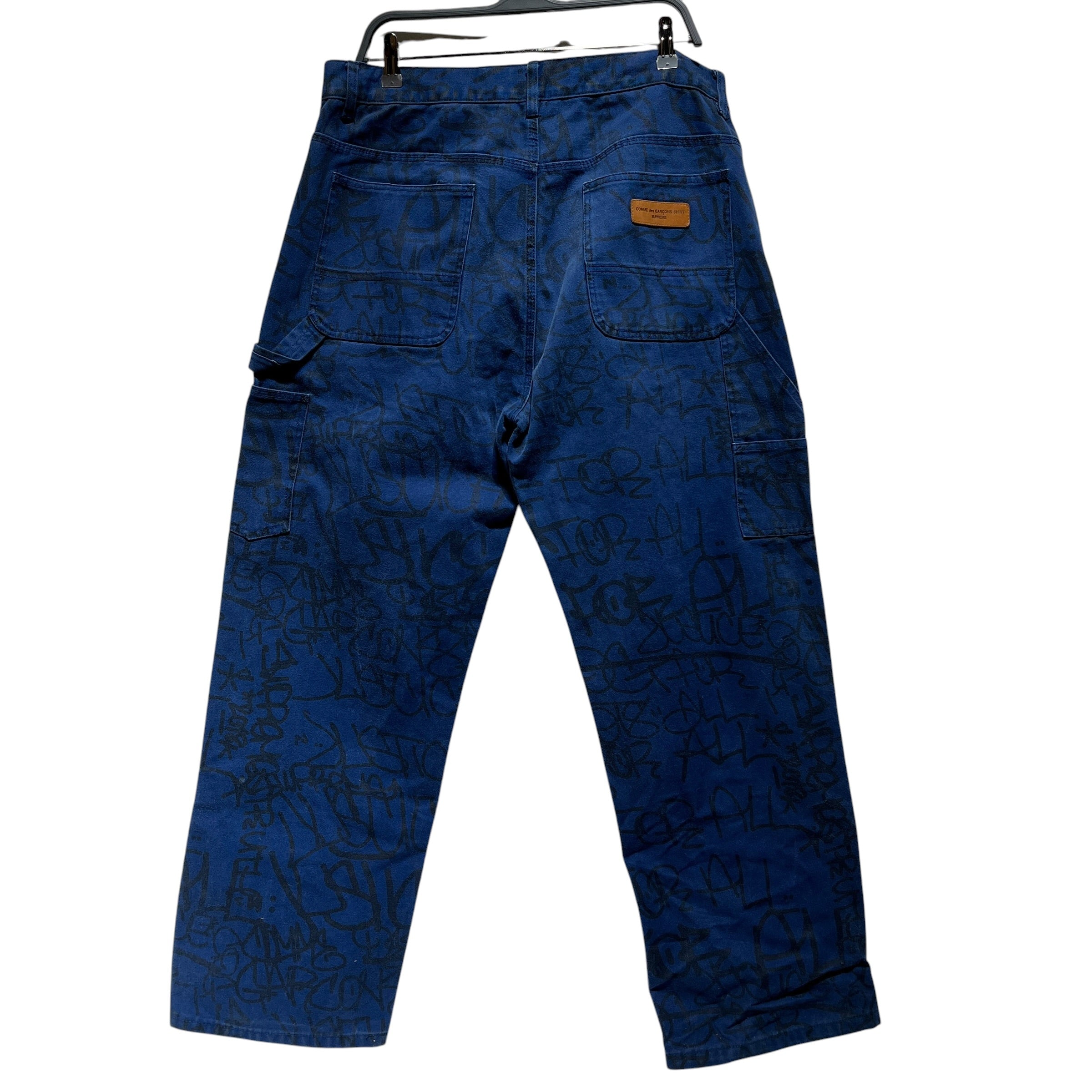 COMME des GARCONS SHIRT/Supreme/Carpenter Pants/34/Denim/NVY/All Over Print/ view 2