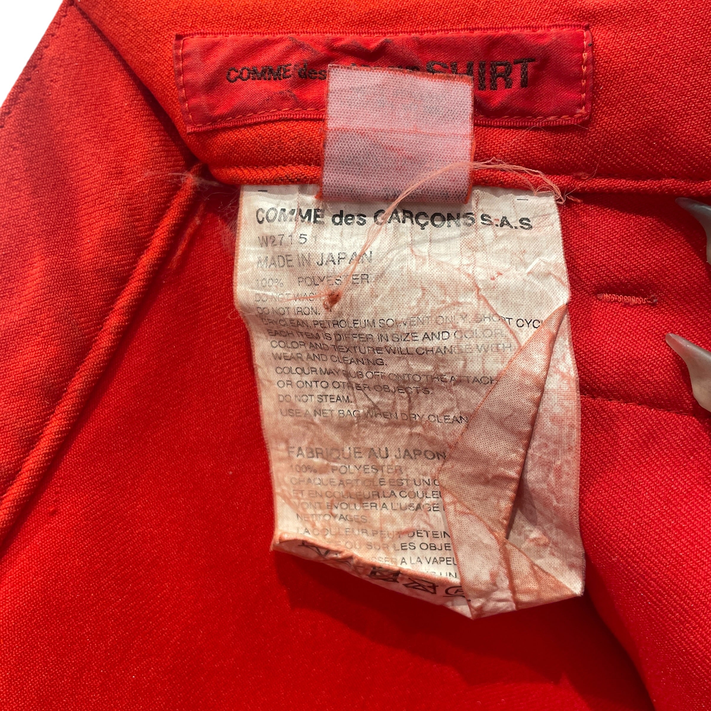 COMME des GARCONS SHIRT/Straight Pants/M/Polyester/RED/FRONT POCKET OVERLAY view 3