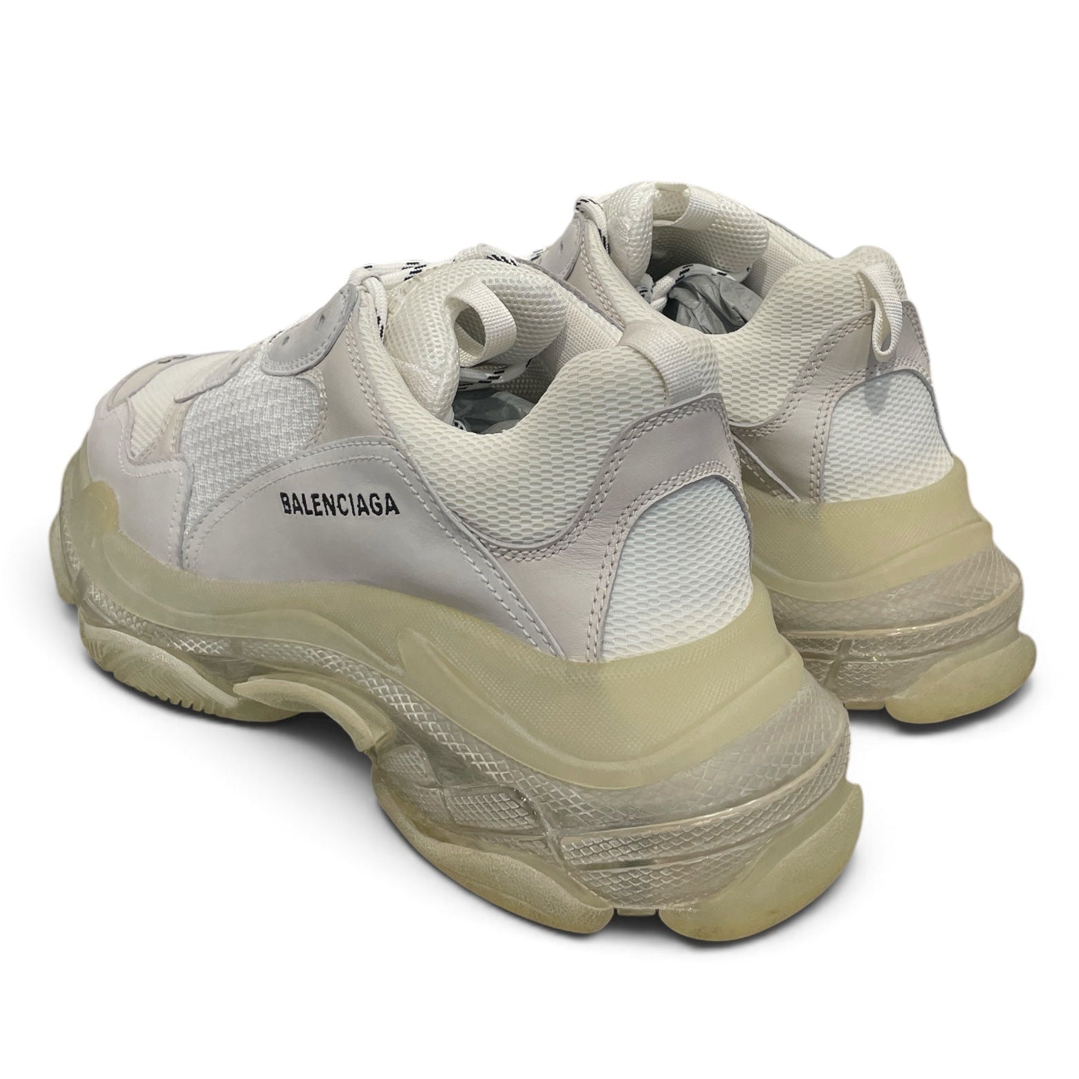 BALENCIAGA/Hi-Sneakers/EU 44/Cotton/WHT/triple S view 2