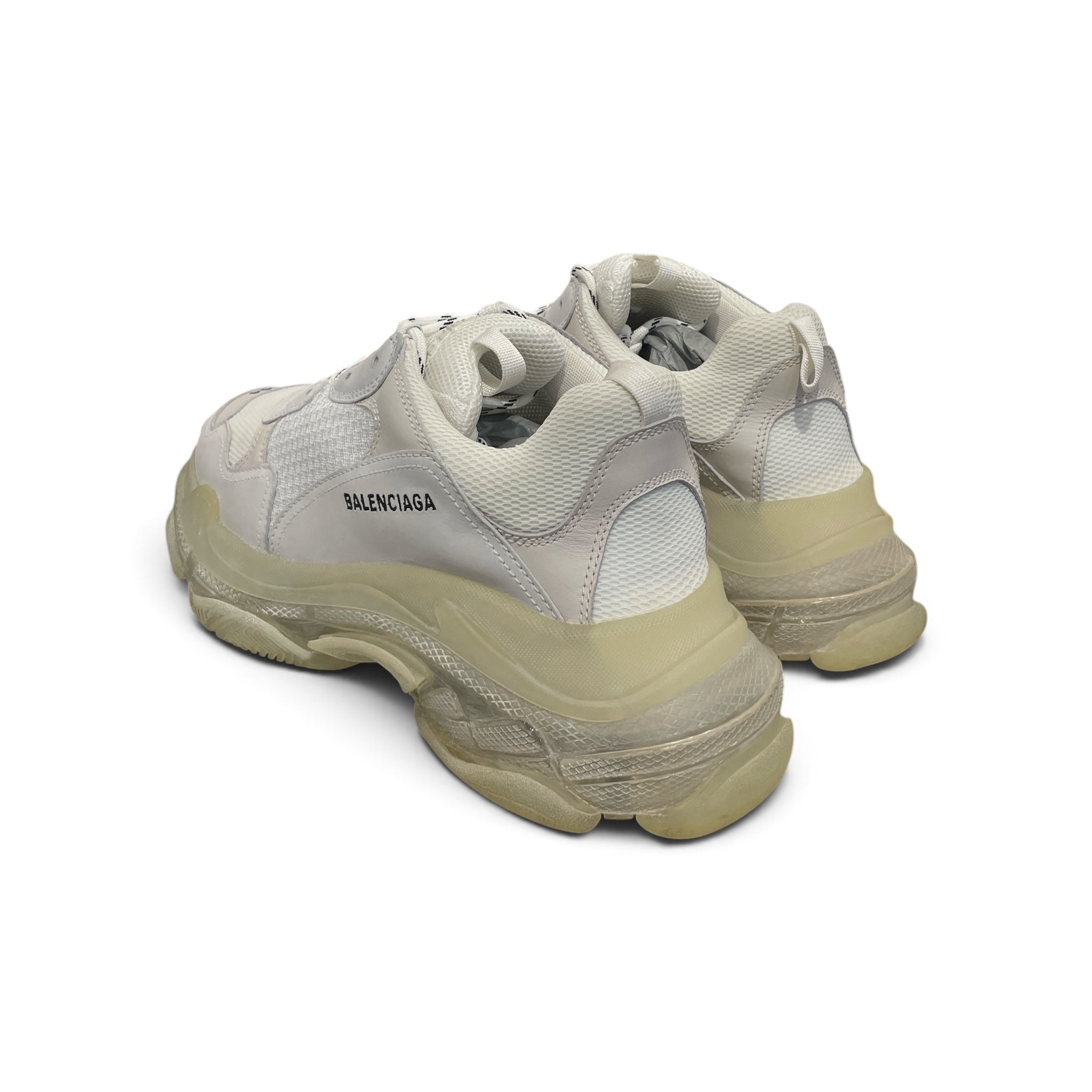 BALENCIAGA/Hi-Sneakers/EU 44/Cotton/WHT/triple S view 2