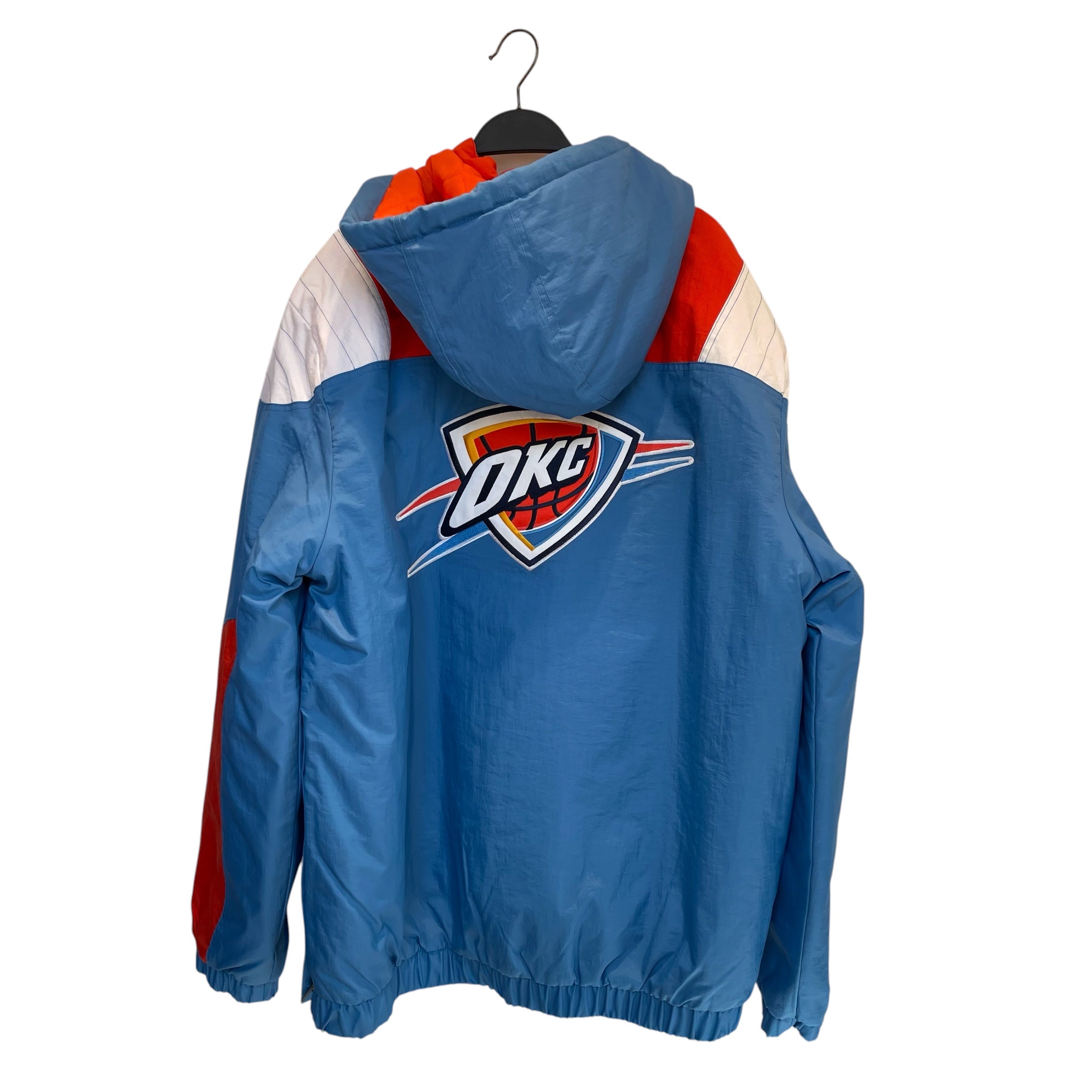 STARTER/Windbreaker/L/Nylon/BLU/okc/gunmetal emblem/thunder view 2