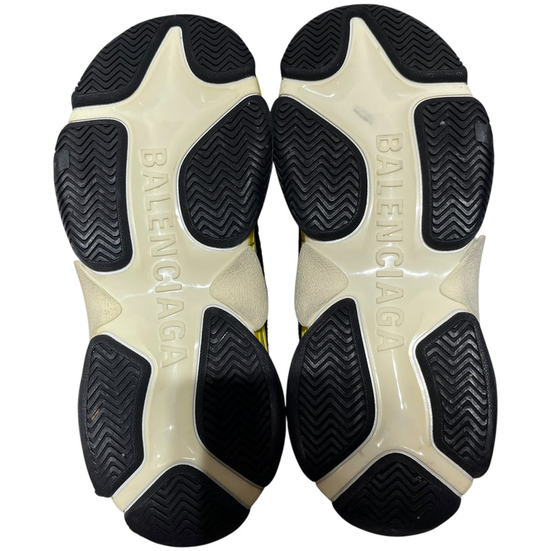 BALENCIAGA/Low-Sneakers/US 7.5/Cotton/BLK/TRIPPLE S YELLOW SOLE