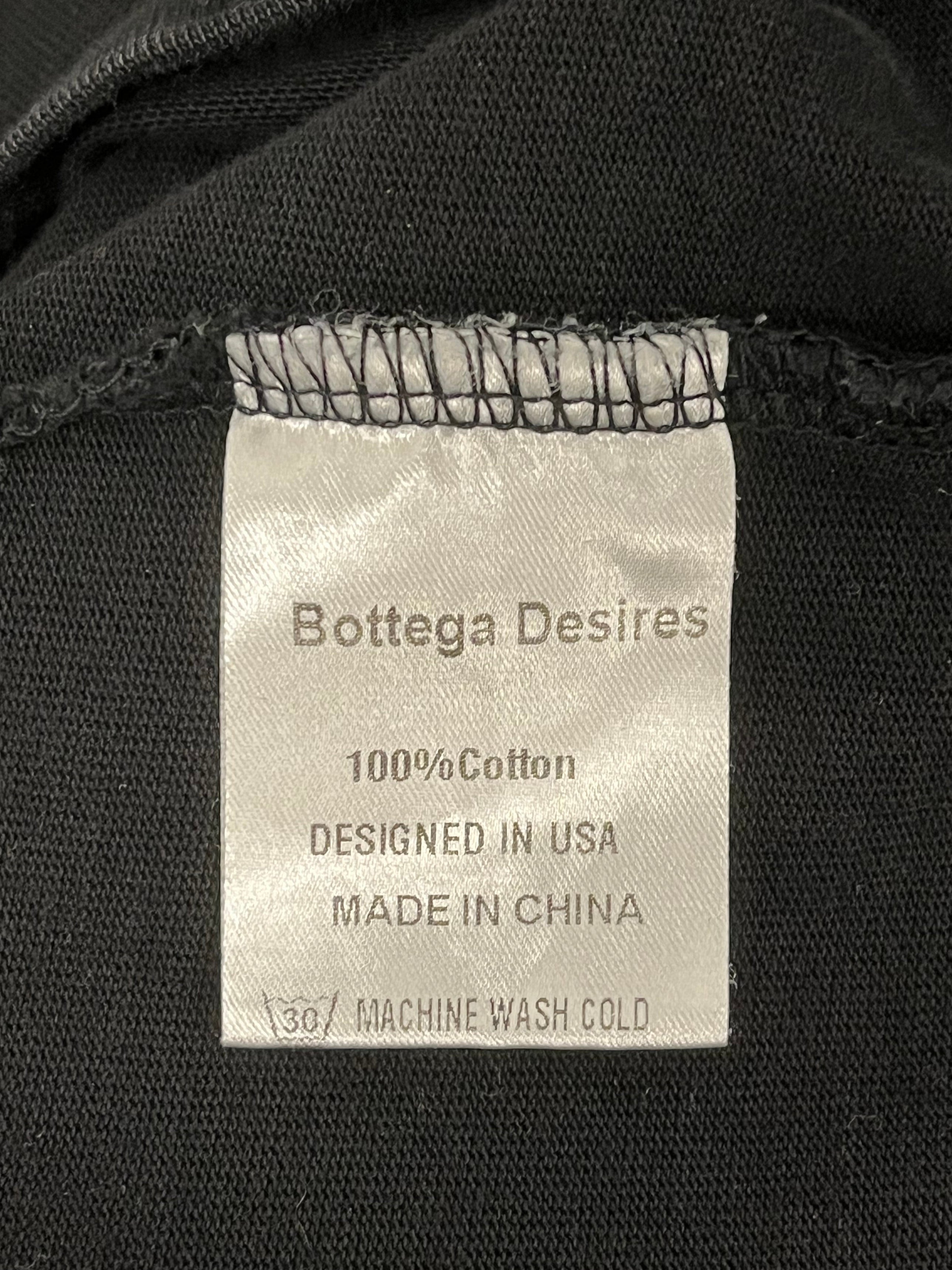 BOTTEGA DESIRES/T-Shirt/L/Cotton/BLK/Rainbow letters view 4