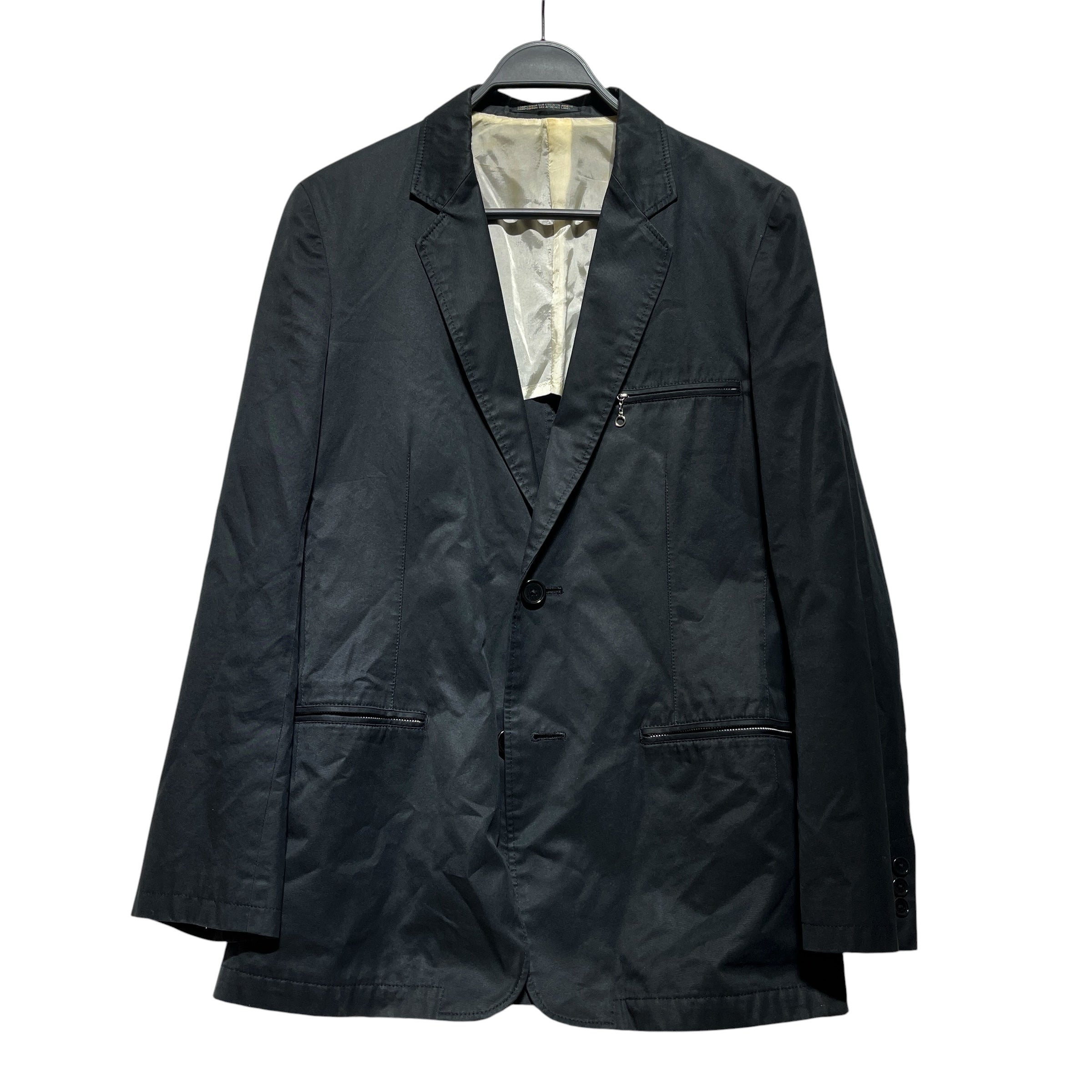 yohji yamamoto POUR HOMME/Tailored Jkt/2/Cotton/BLK/ring zipper blazer view 1