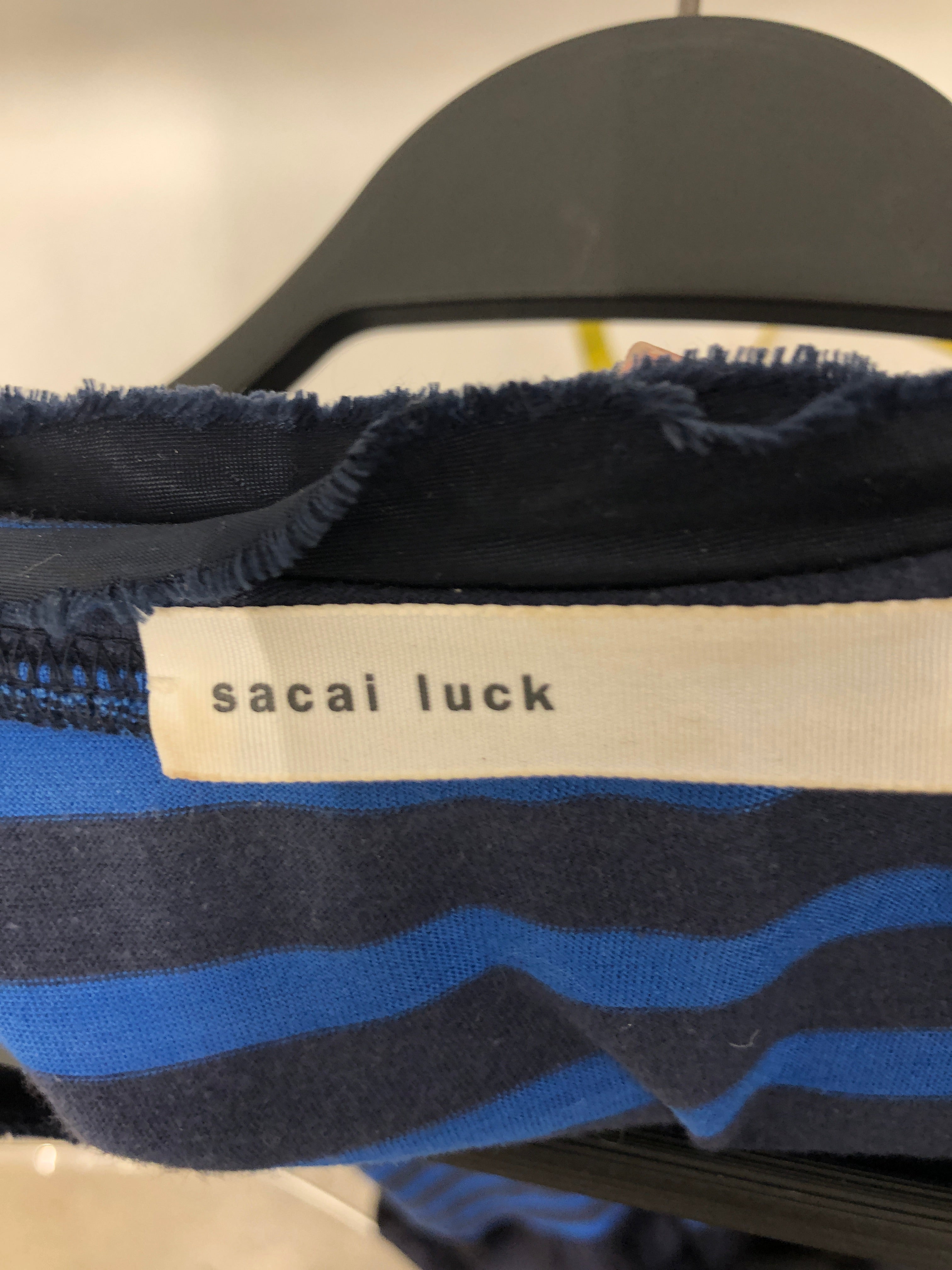 sacai luck/SS Dress/2/Stripe/Cotton/NVY/BLUE STRIPES SOLID BLUE BOTTOM view 3