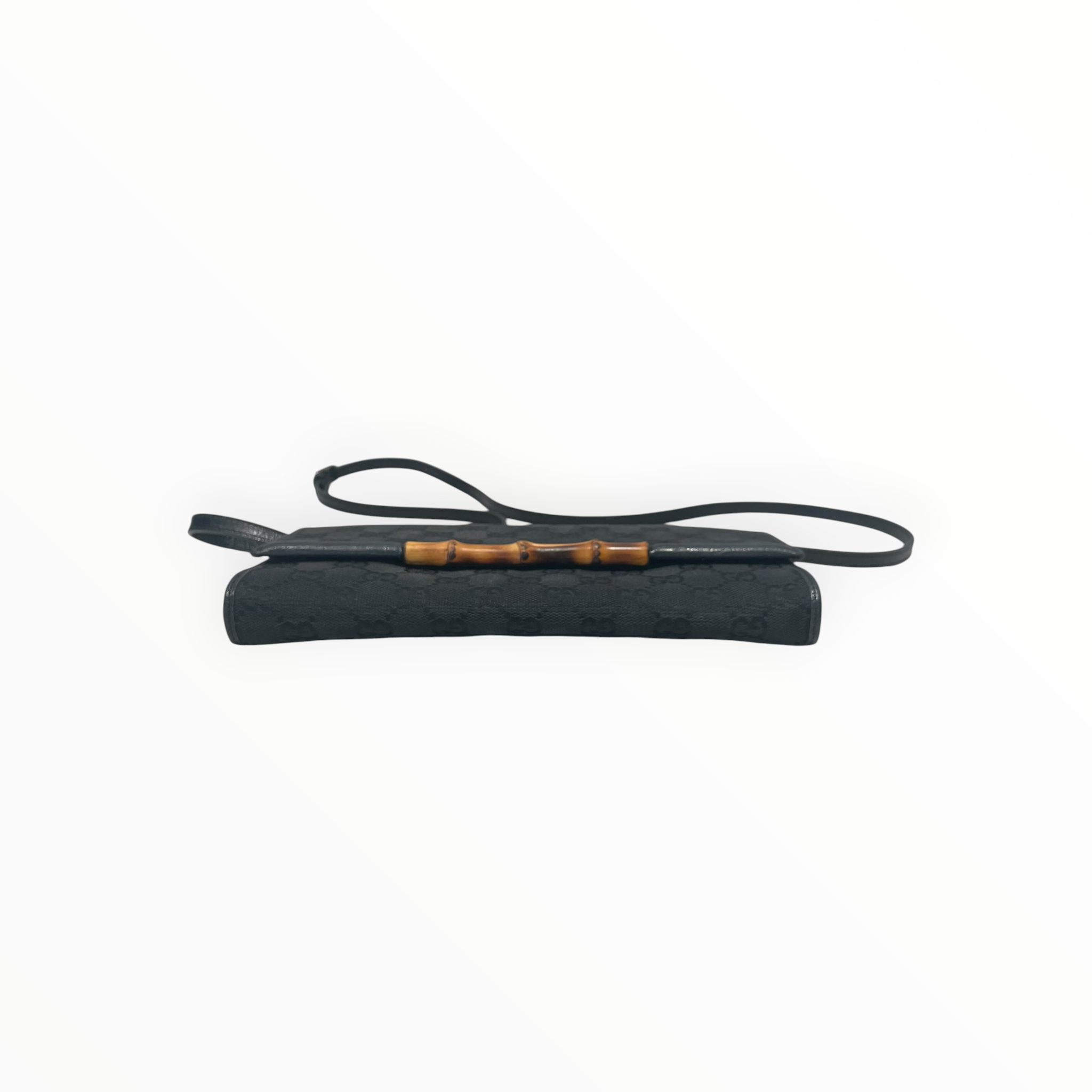 GUCCI/Cross Body Bag/Monogram/Leather/BLK/Gucci Black GG Monogram Bamboo view 3